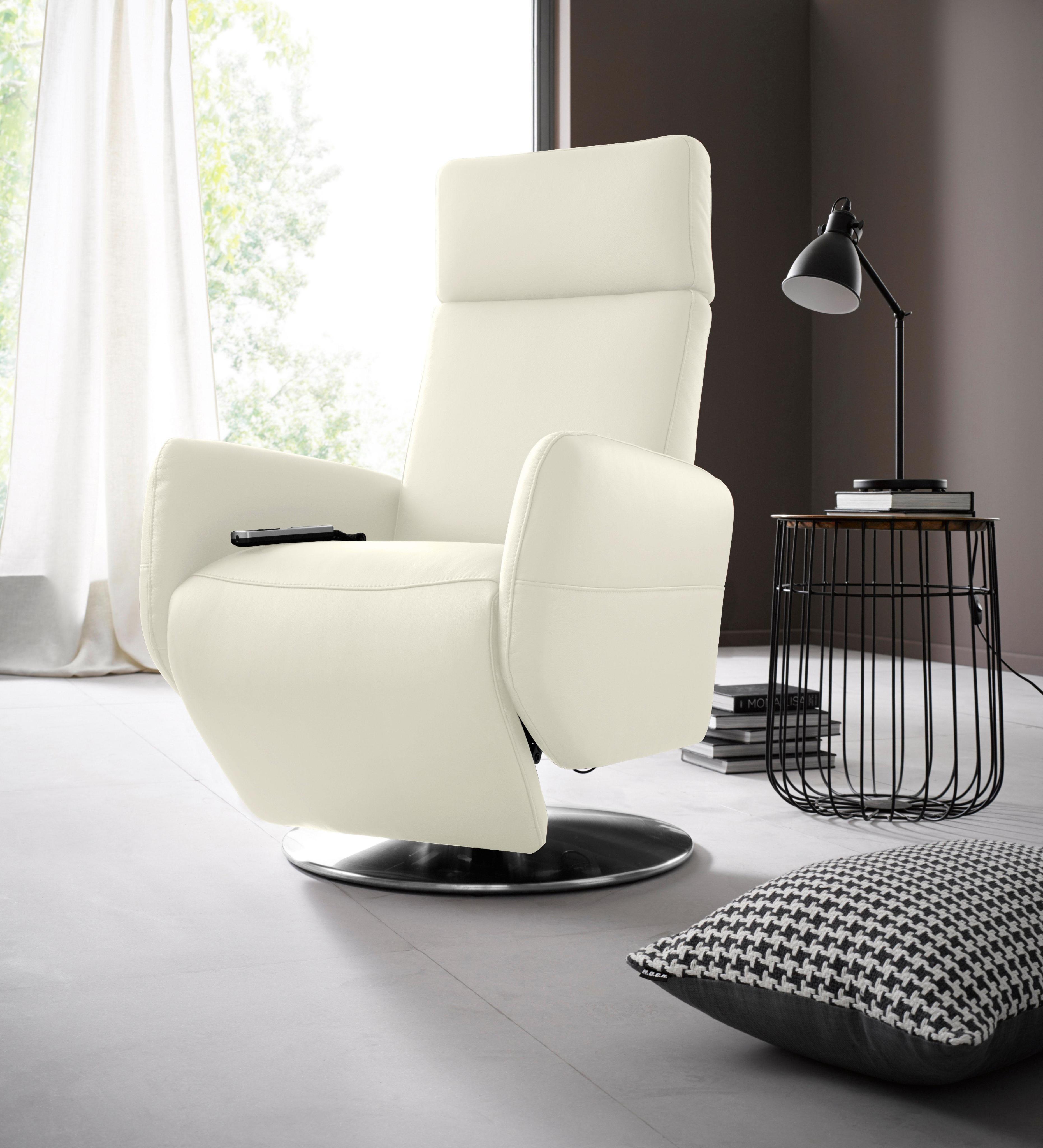 Relaxsessel SIT & MORE "Kobra", beige (creme), B:71cm H:108cm T:82cm, Luxus-Kunstleder;NaturLEDER (echtes Rindsleder);Luxus-Microfaser Vintageoptik (100% Polyester), kein typischer Microfaser Bezug, Sessel, Relaxsessel, in Größe S, wahlweise mit Motor und Aufstehhilfe