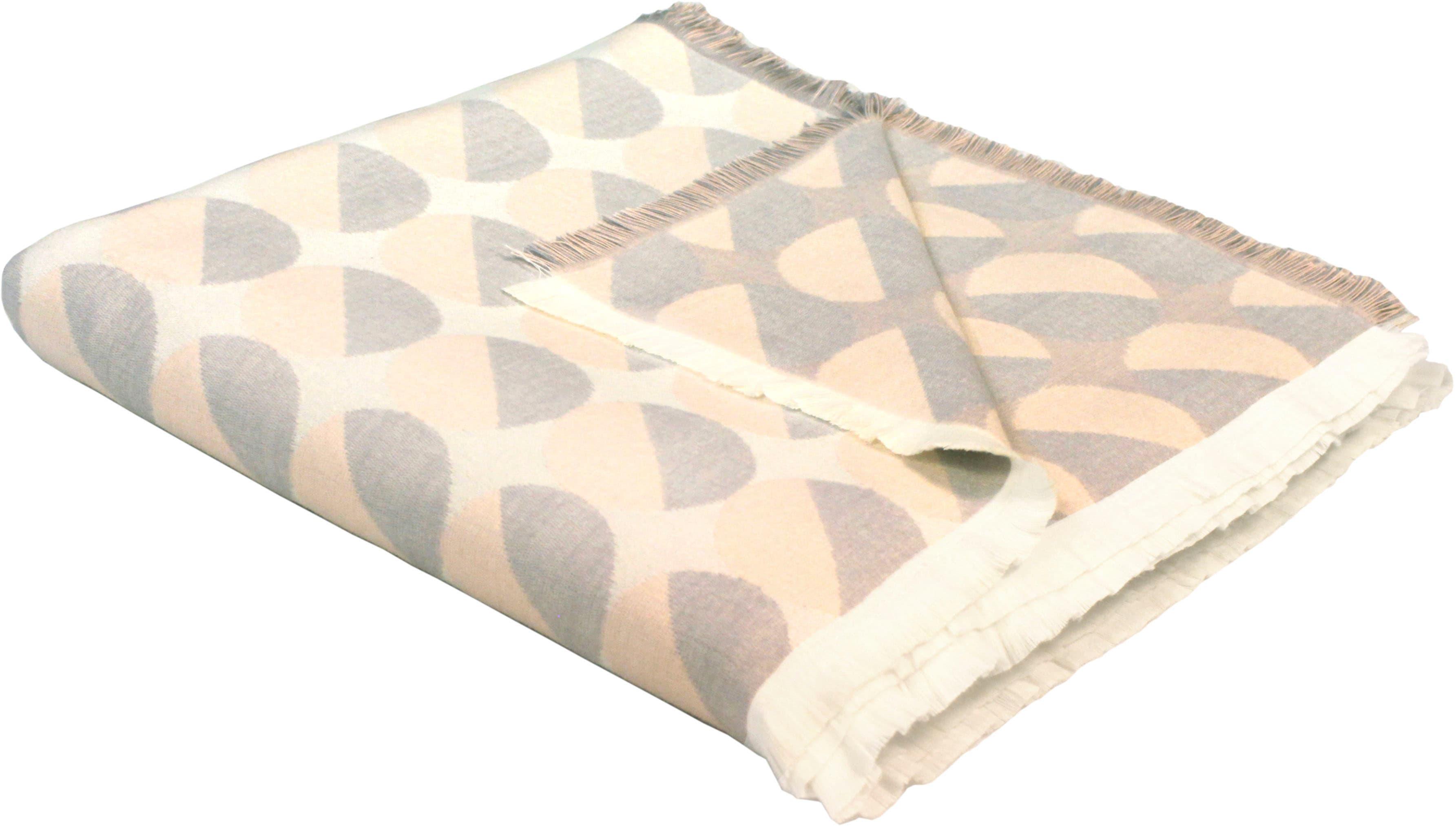 Wohndecke ADAM "Circles", grau (hellgrau), B:150cm L:210cm, Baumwolle, Wohndecken, Wohndecke, GOTS zertifiziert - aus Bio-Baumwolle, Kuscheldecke