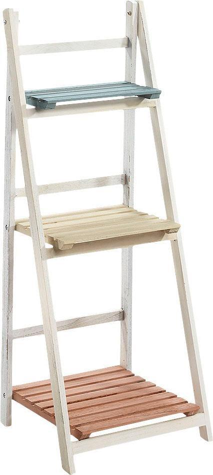 Standregal LOCKER, weiß, B:41cm H:107cm T:40cm, Massivholz, Regale, Standregal, Vintage Stil