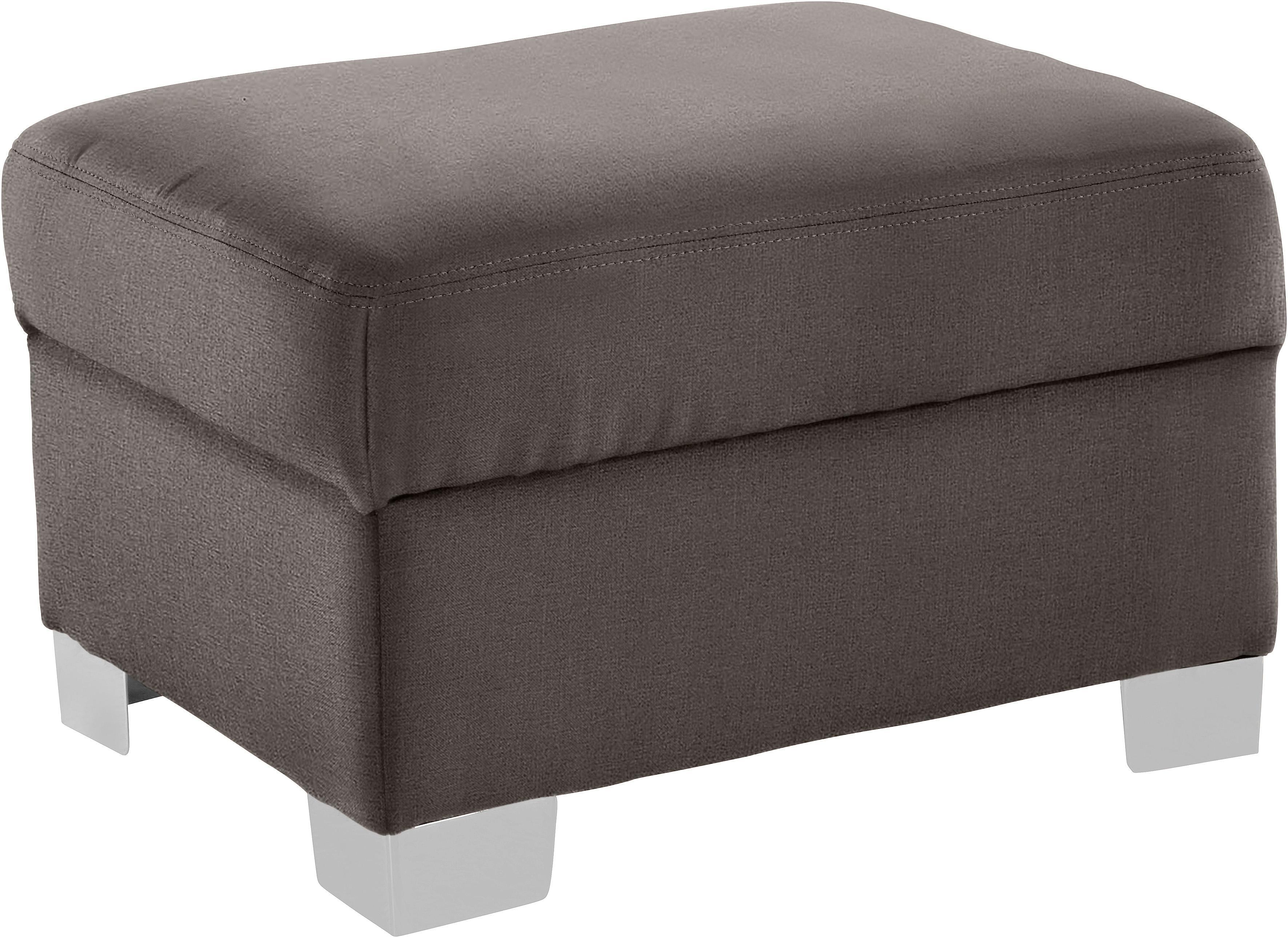 Hocker DOMO COLLECTION "Bero", grau (stone), B:67cm H:41cm T:52cm, Struktur fein (100% Polyester);Feinstruktur (100% Polyester);Luxus-Microfaser (100% Polyester), Hocker, Hocker