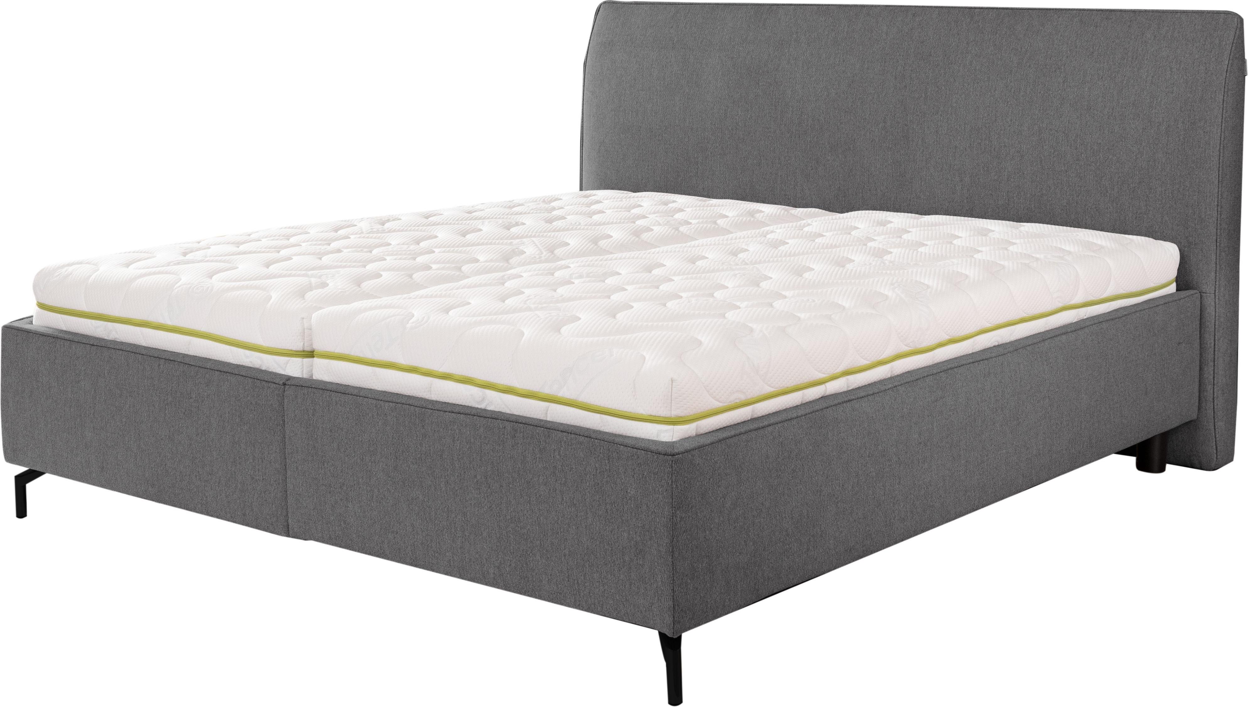 Stauraumbett ALINA "Serina Supercomfort", grau (dunkelgrau tcm 89), B:220cm L:219cm, Struktur fein TCM (100% Polyester), Betten, Stauraumbett, inkl. Lattenrost mit Kopf- und Fußhochsteller, diverse Ausführungen