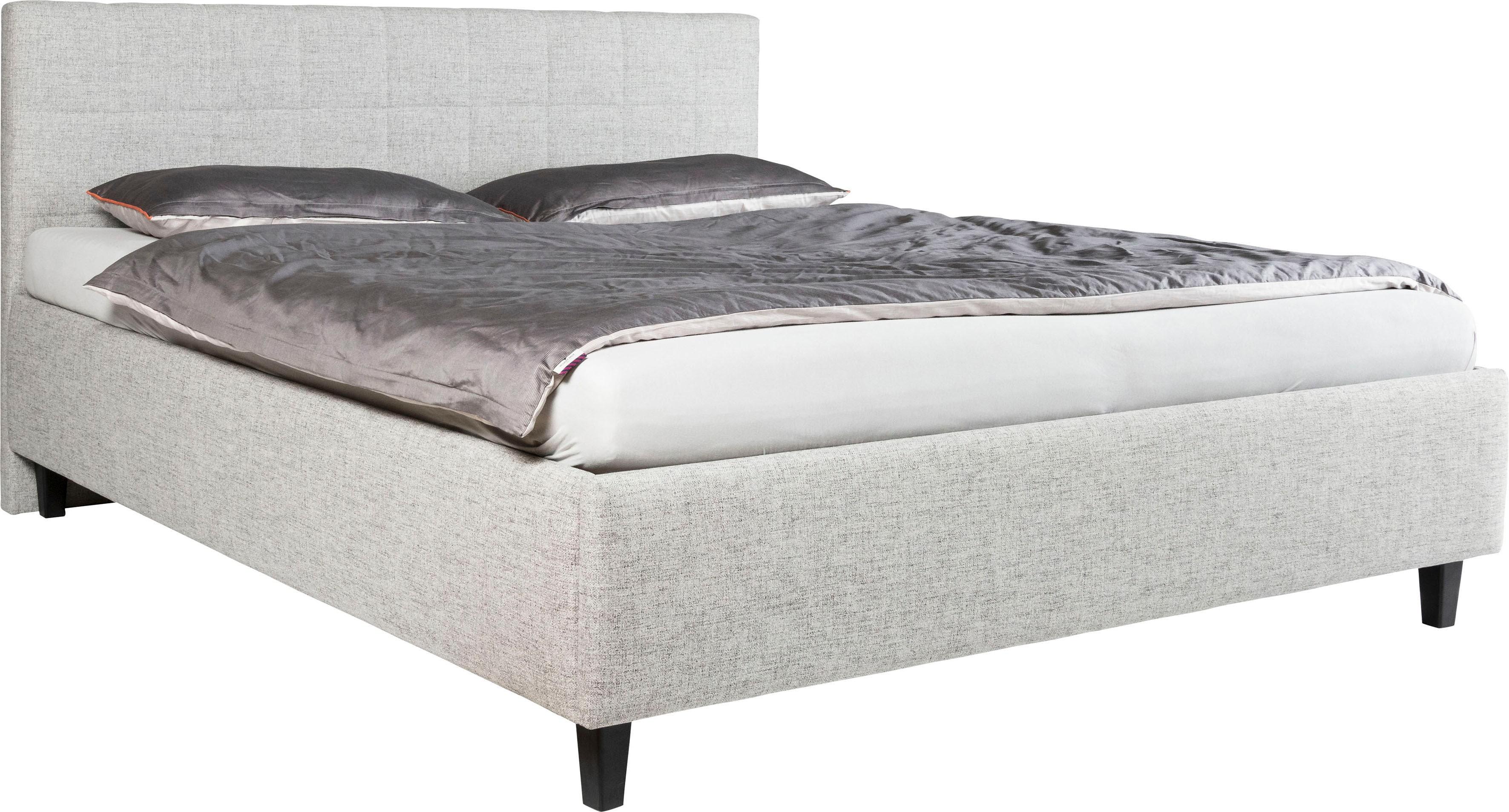 Polsterbett ALINA "Pepe", grau (platinum tta 9), B:187cm H:102cm L:212cm, Struktur TTA (100% Polyester), Betten, Polsterbett, wahlweise mit Matratze und Lattenrost, in diversen Ausführungen