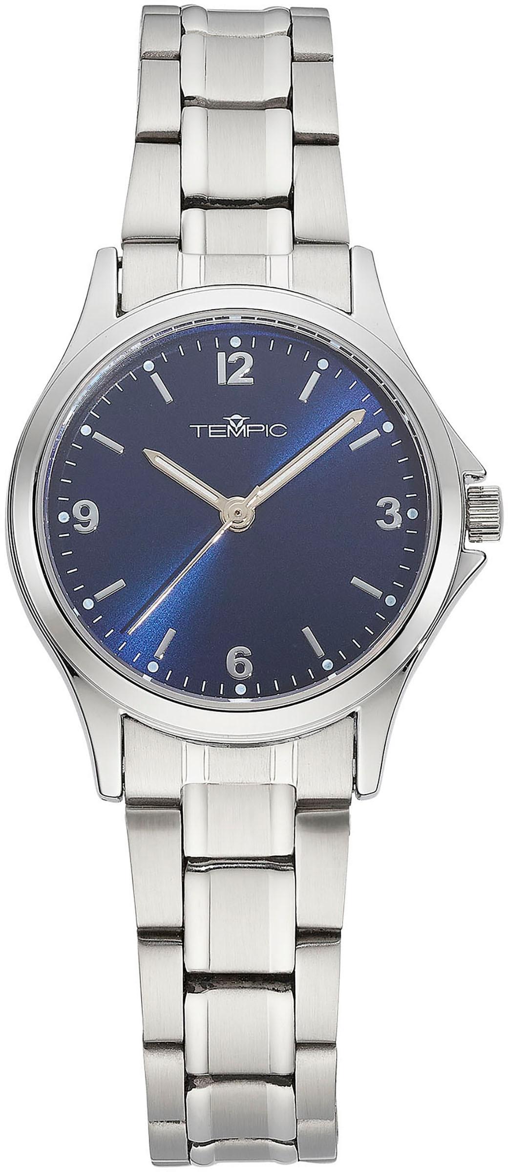 Quarzuhr TEMPIC, silber (silberfarben), Armbanduhren, Damen, Quarzuhr, Armbanduhr, Damenuhr, analog, Edelstahlarmband