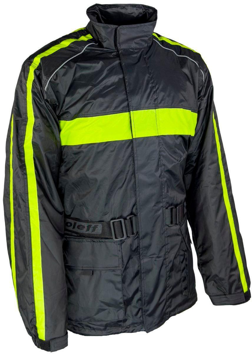 Regenjacke ROLEFF "RO1001" Gr. XXXL, gelb (gelb, schwarz), Jacken, Damen, 3XL, Obermaterial: 100% Polyester, Regenjacke, wasserdicht, winddicht, mit drei Taschen, pflegeleicht