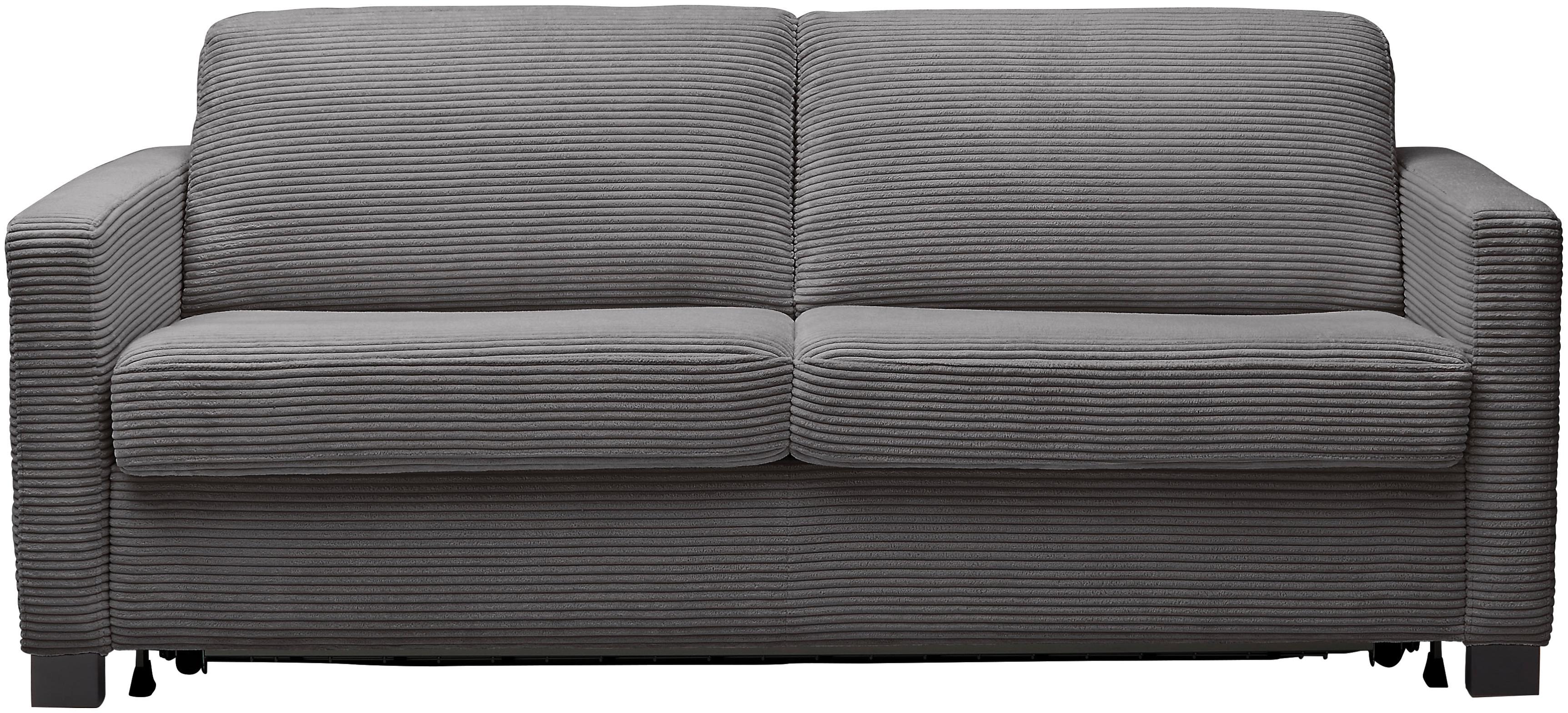 Schlafsofa HOME AFFAIRE "Vionelle, 2-Sitzer mit Kaltschaummatratze nach Wahl, Breite 166 cm", schwarz, grau, B:166cm H:81cm T:98cm, 88% Polyester, 12% Polyacryl, Sofas, Schlafsofa, Dauerschläfer mit wahlweise Standard- oder Premium-Matratze