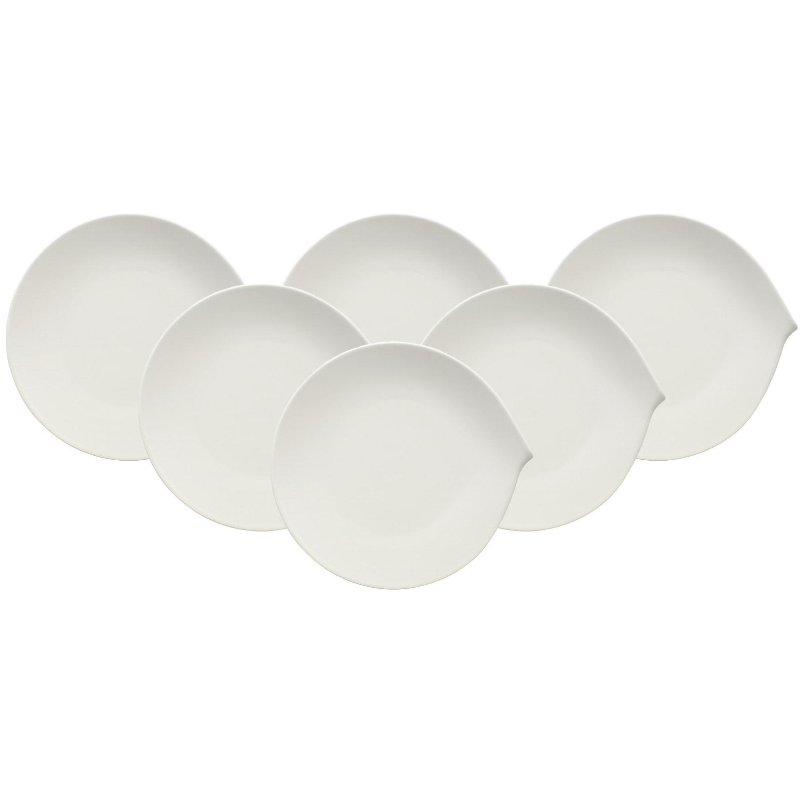 Speiseteller VILLEROY & BOCH "Speiseteller Flow ø 27 cm 6er Set weiß", weiß, Speiseteller, Speiseteller