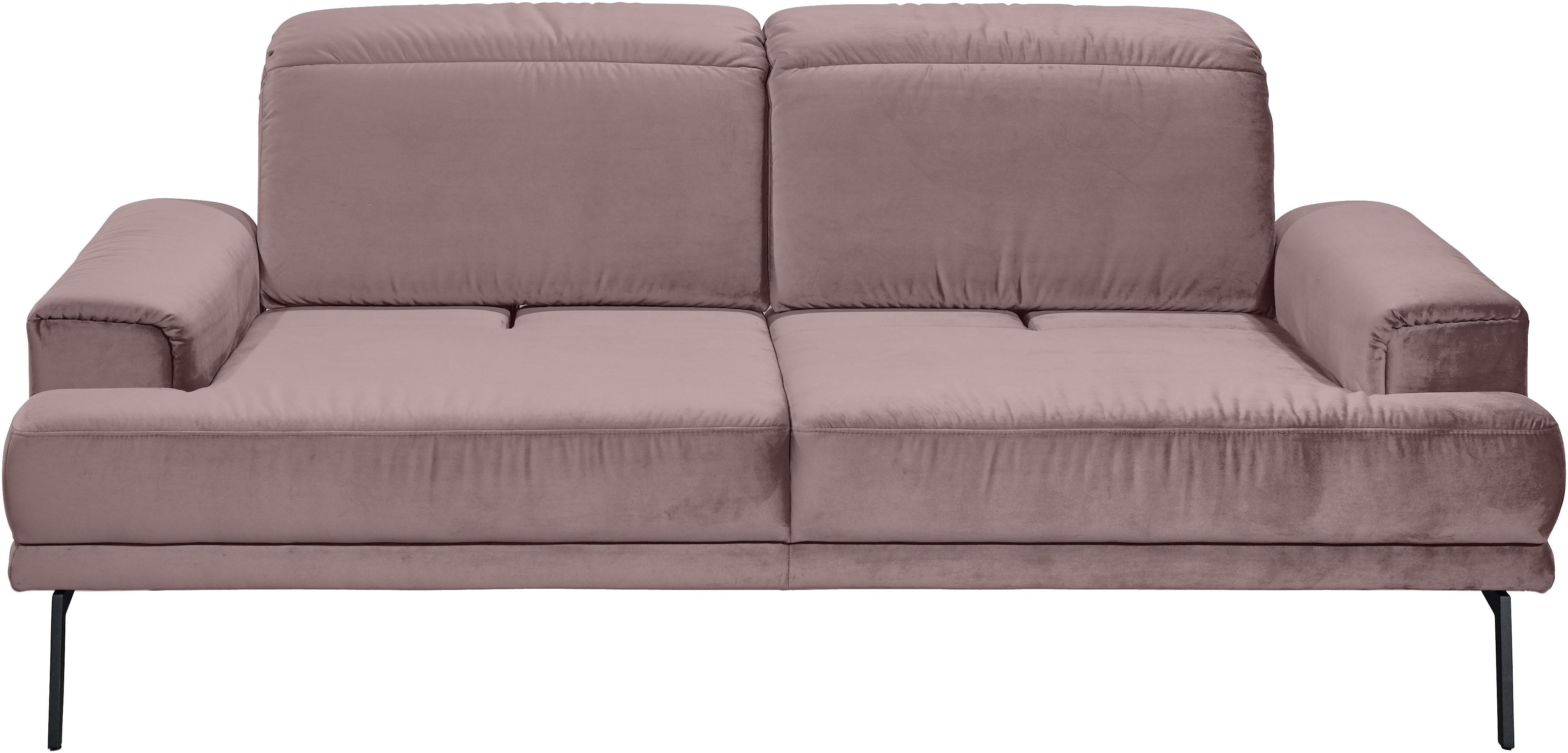 2-Sitzer MUSTERRING "MR 4580", rosa (rosewood), B:198cm H:79cm T:130cm, 100% Polyester, Sofas, 2-Sitzer, inkl. Kopf- und Sitztiefenverstellung, Fuß schwarz, B198 x T103 cm