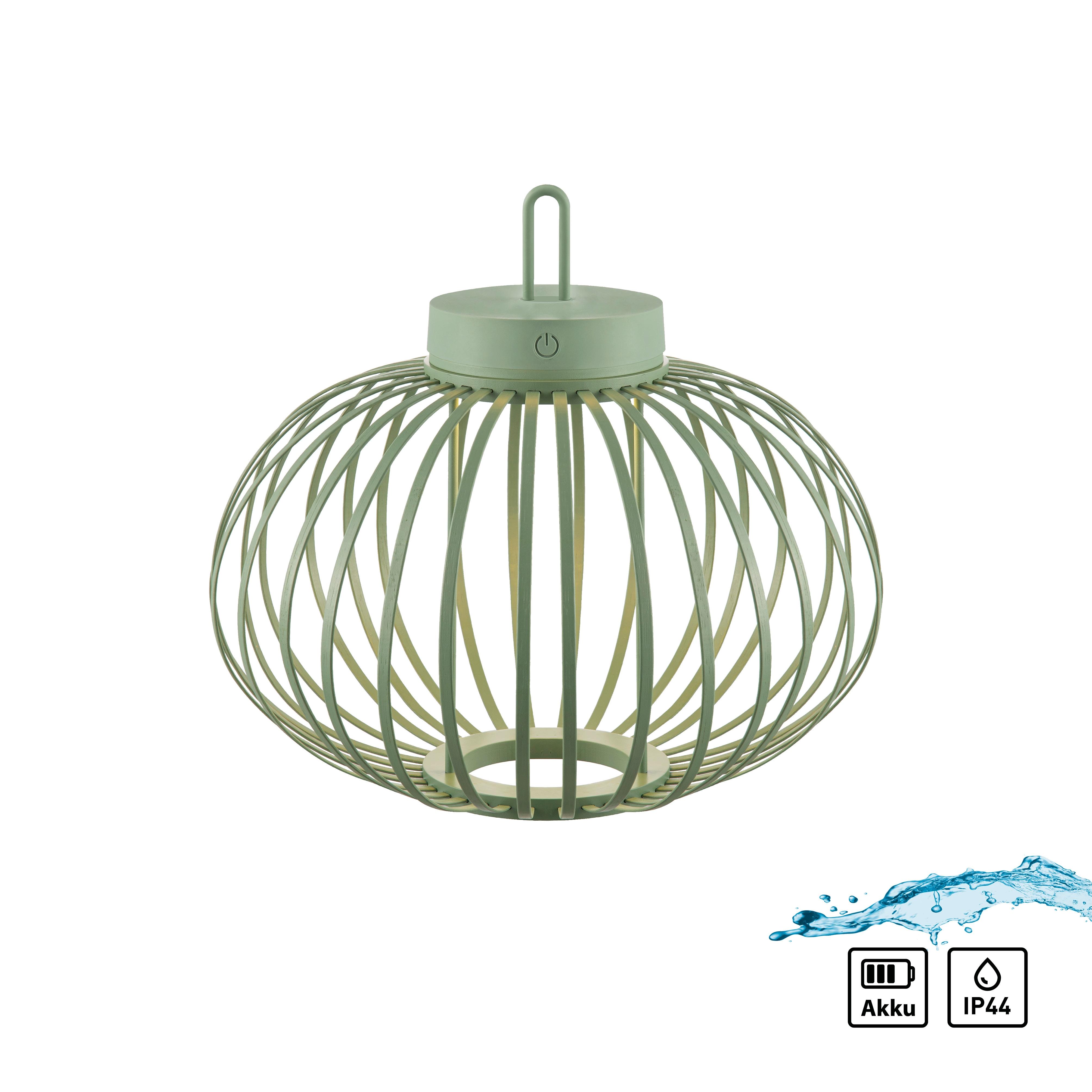 JUST LIGHT Pendelleuchte "AKUBA", grün, 1, Ø 36cm, 1 Stk., Leuchten, Akkuleuchte, Pendelleuchte