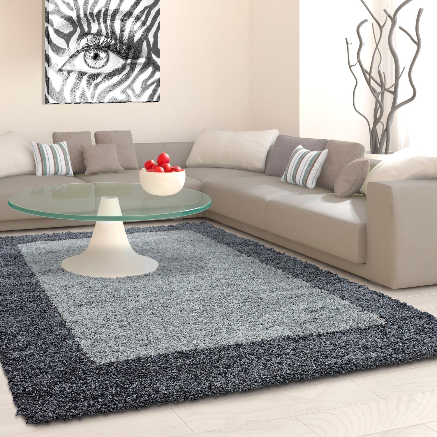 Hochflor-Teppich AYYILDIZ TEPPICHE "Life Shaggy 1503", grau, B:160cm H:30mm L:230cm, Kunstfaser, Teppiche, Hochflor-Teppich, als Läufer und in rund erhältlich, Shaggy, Langflor, Wohnzimmer