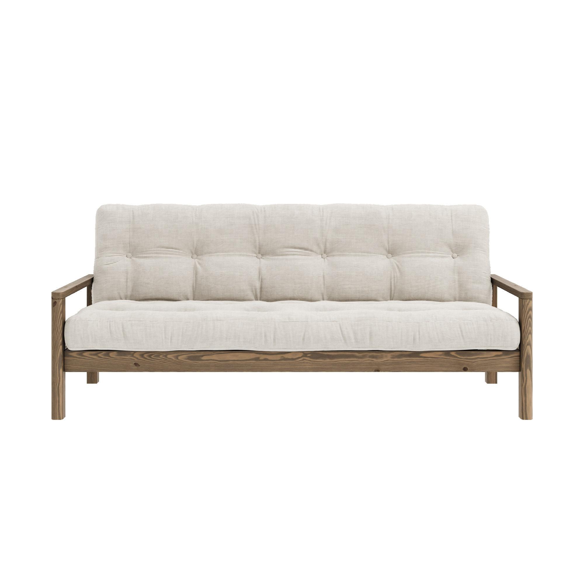 Schlafsofa KARUP DESIGN "KNOB", weiß (ivory), B:205cm H:79cm T:95cm, Matratzenmaterialzusammensetzung: Futonmatratze mit Knopfheftung, Höhe 14 cm, aus recyceleten Mischfasern mit einem Kern aus 4 cm Schaumstoff. Matratzenfüllung: Baumwoll-Mix-Füllung 90-95% Baumwolle und 5-10% Polyester. Bezug: 100% Polyester, Sofas, Schlafsofa, mit Futonmatratze, verschiedene Farben, FSC-zertifiziert, Kiefer