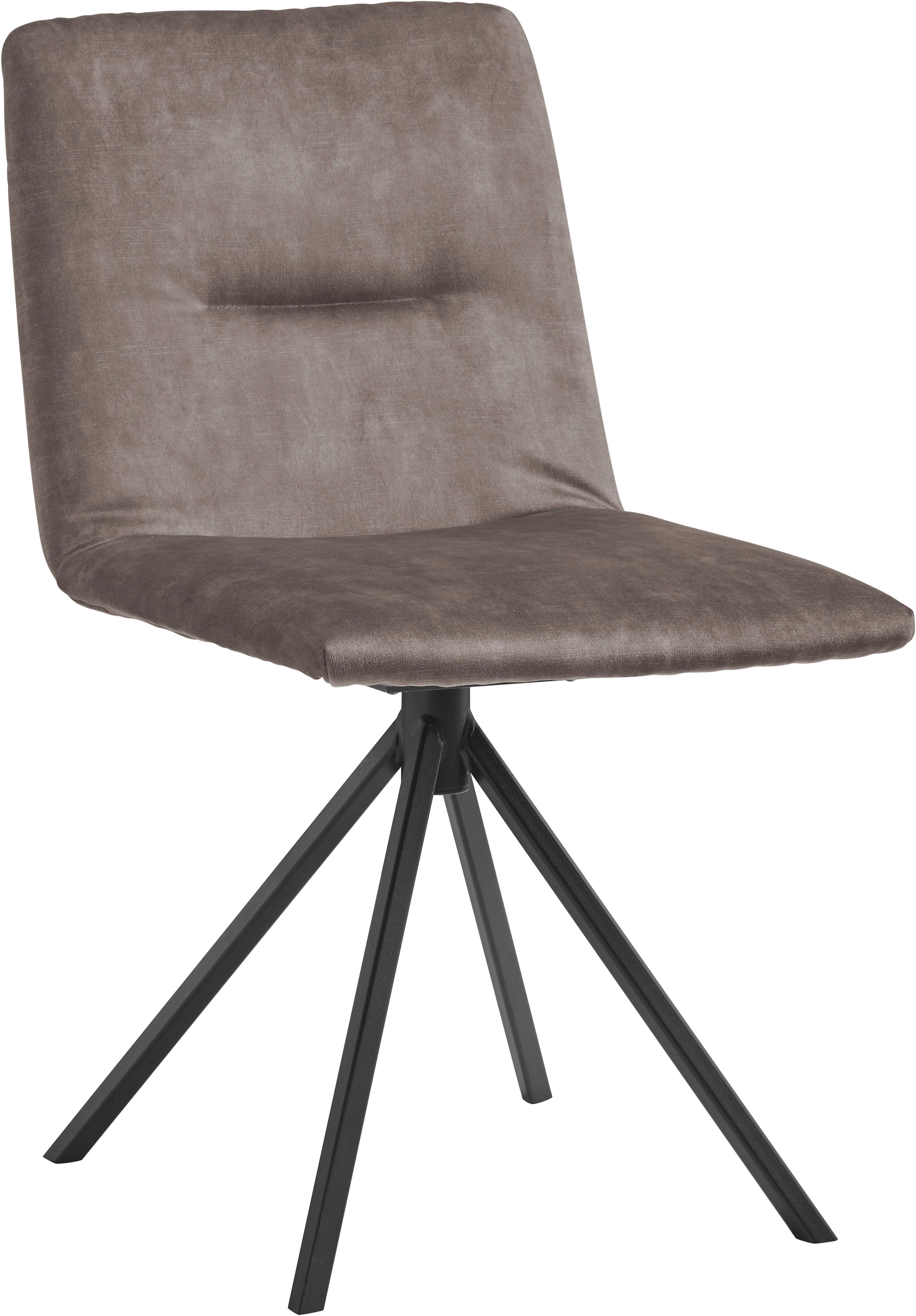 Polsterstuhl MUSTERRING "JustB SP500", grau (graphite), 1 Stk., Veloursstoff, drehbar inkl. Rückholfeder, Stühle, Polsterstuhl, ohne Armlehne, wahlweise mit Drehfunktion, Stativgestell in schwarz