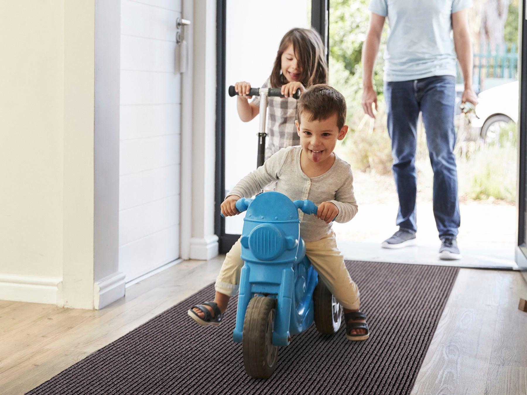 Läufer "Schmutzfangläufer GIN, Made in Belgium", braun, B:120cm H:6mm L:300cm, Polypropylen (PP), PRIMAFLOR-IDEEN IN TEXTIL, Teppiche, Läufer, Schmutzfangmatte, meliert, gesteift, strapazierfähig, rutschhemmend