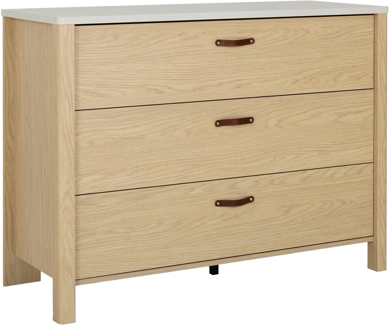 Kommode GAMI "AURIOL", eiche rookwood nachbildung, mineral gravity, B:122cm H:90cm T:48cm, Holzwerkstoff, Sideboards, Kommode, Kommode 3 Schubladen