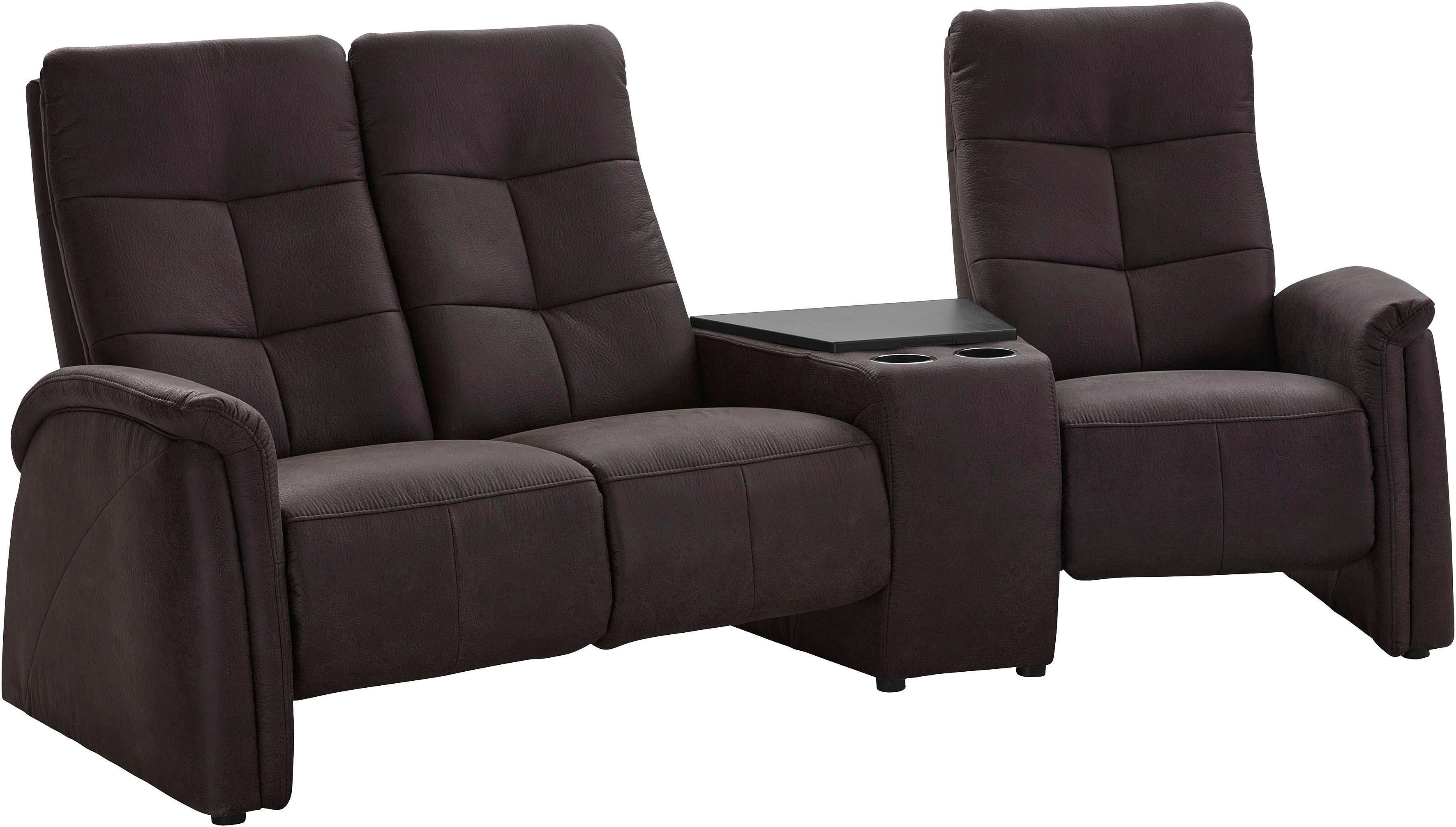 3-Sitzer EXXPO - SOFA FASHION "Tivoli, Kinosofa mit Relaxfunktion, mit Ablagetisch und Stauraum", braun (dunkelbraun), B:258cm H:109cm T:152cm, Sofas, 3-Sitzer, bequem und komfortabel, hohe Rückenlehne
