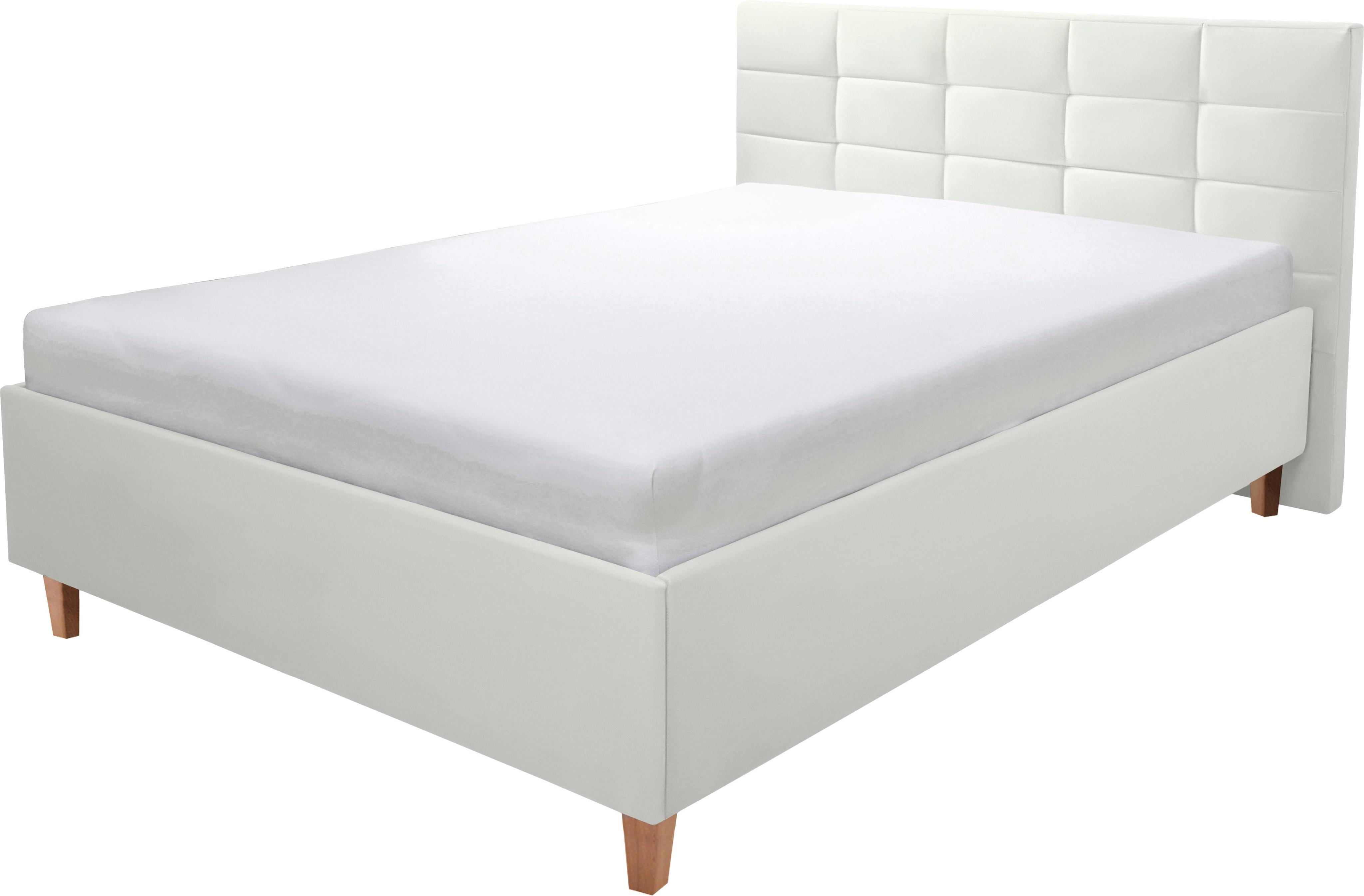 Polsterbett ALINA "Ricardo", weiß (weiß tls 00), B:196cm H:102cm L:213cm, Betten, Polsterbett, Füße in Buche natur