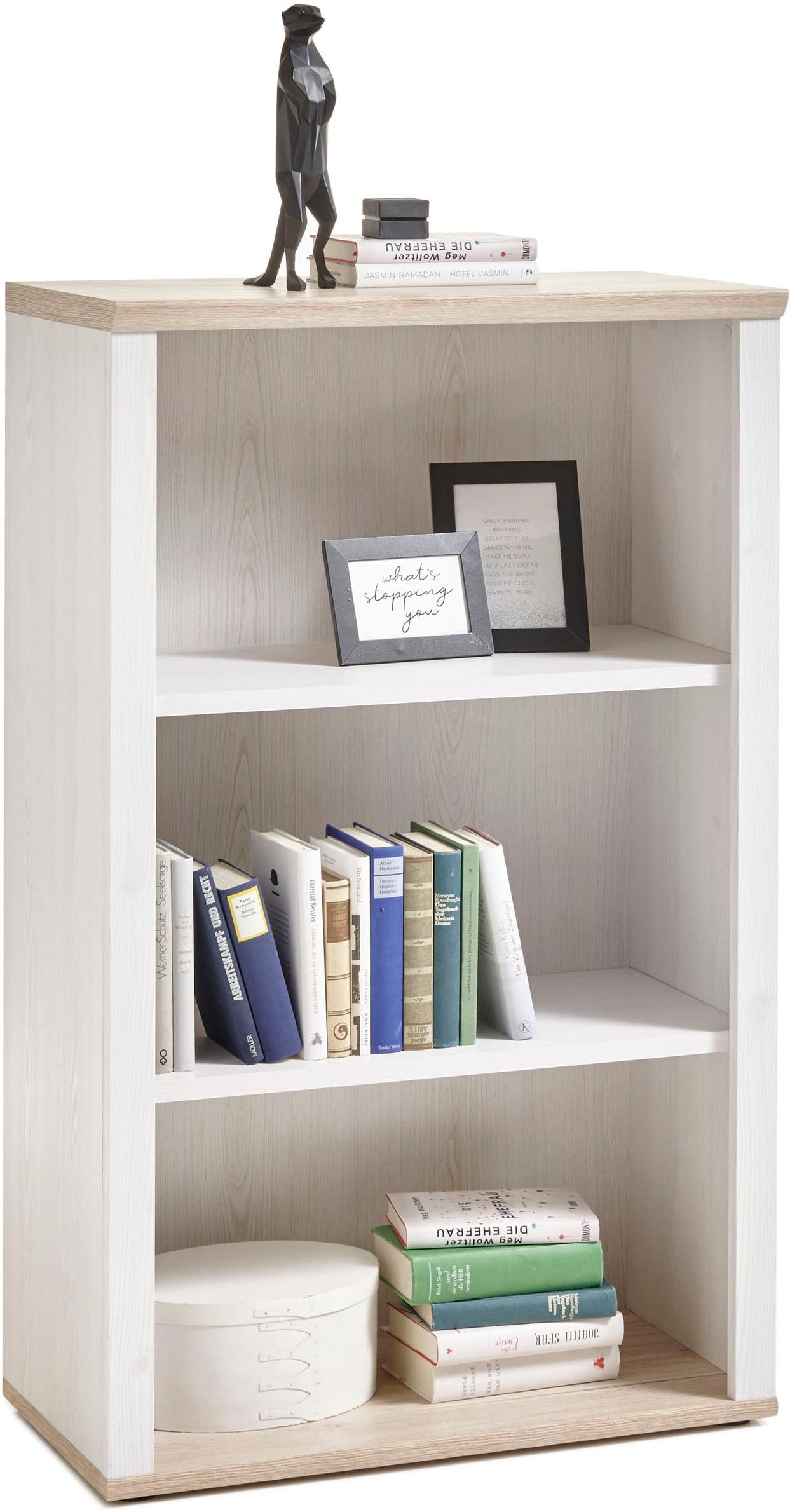 Aktenregal BEGA OFFICE "Romance", braun (weiß), B:76cm H:123cm T:38cm, Holzwerkstoff, Regale, Aktenregal, im Landhausstil, Regal mit offenen Fächer