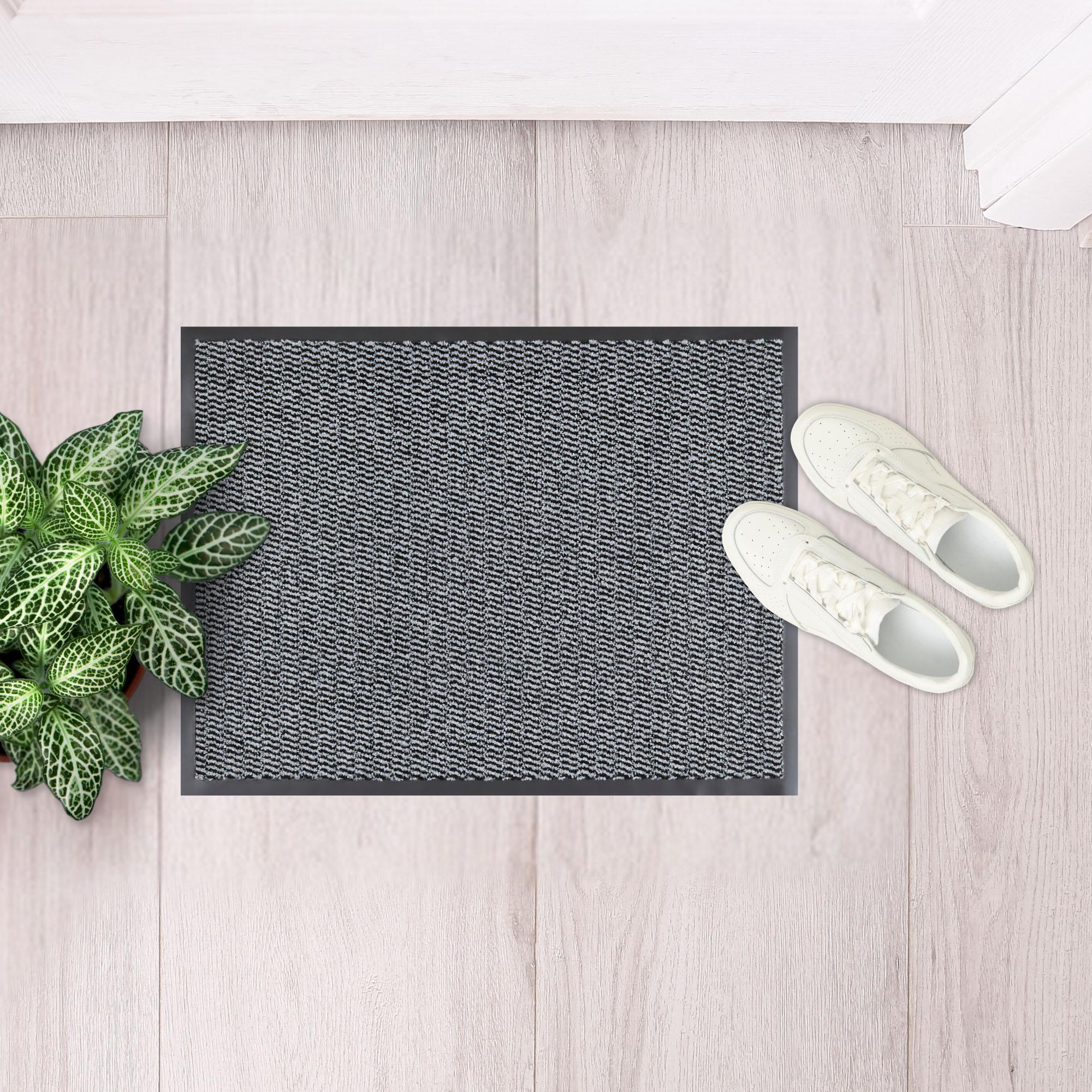 Fußmatte ANDIAMO "Easy, Made in Netherlands" Gr. 60, grau (hellgrau), B:120cm H:5mm L:180cm, Kunstfaser, Teppiche, Fußmatte, Schmutzfangmatte, rutschhemmend, Innen- und überdachten Außenbereich