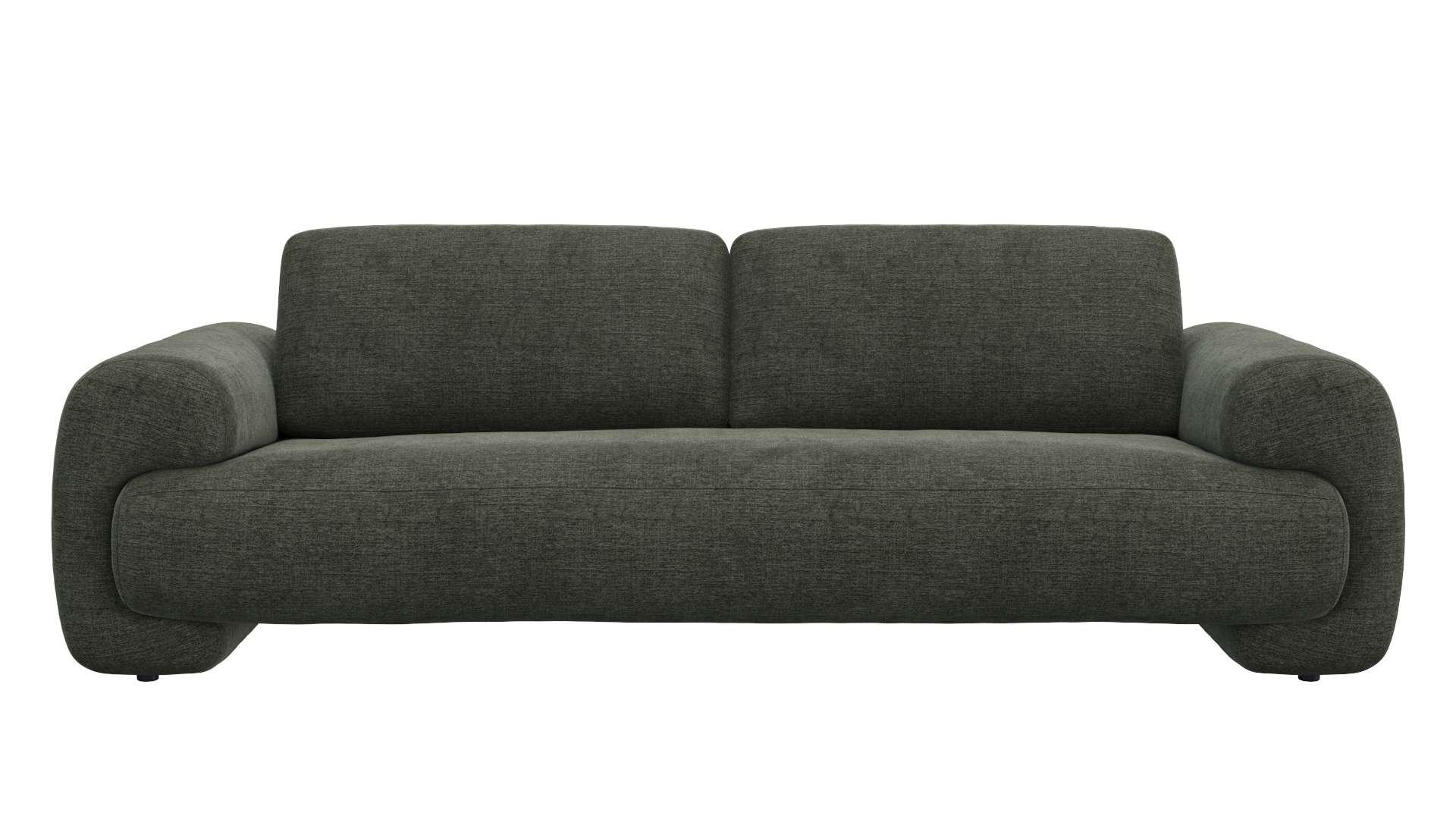 3-Sitzer FLEXLUX "Molino Designsofa, Polstersofa, Einzelsofa, Couch", turtle, B:247cm H:83cm T:108cm, 100% Polyester, Sofas, 3-Sitzer, Kaltschaum & Stahl-Wellen für erstklassigen Sitzkomfort, Füsse Schwarz