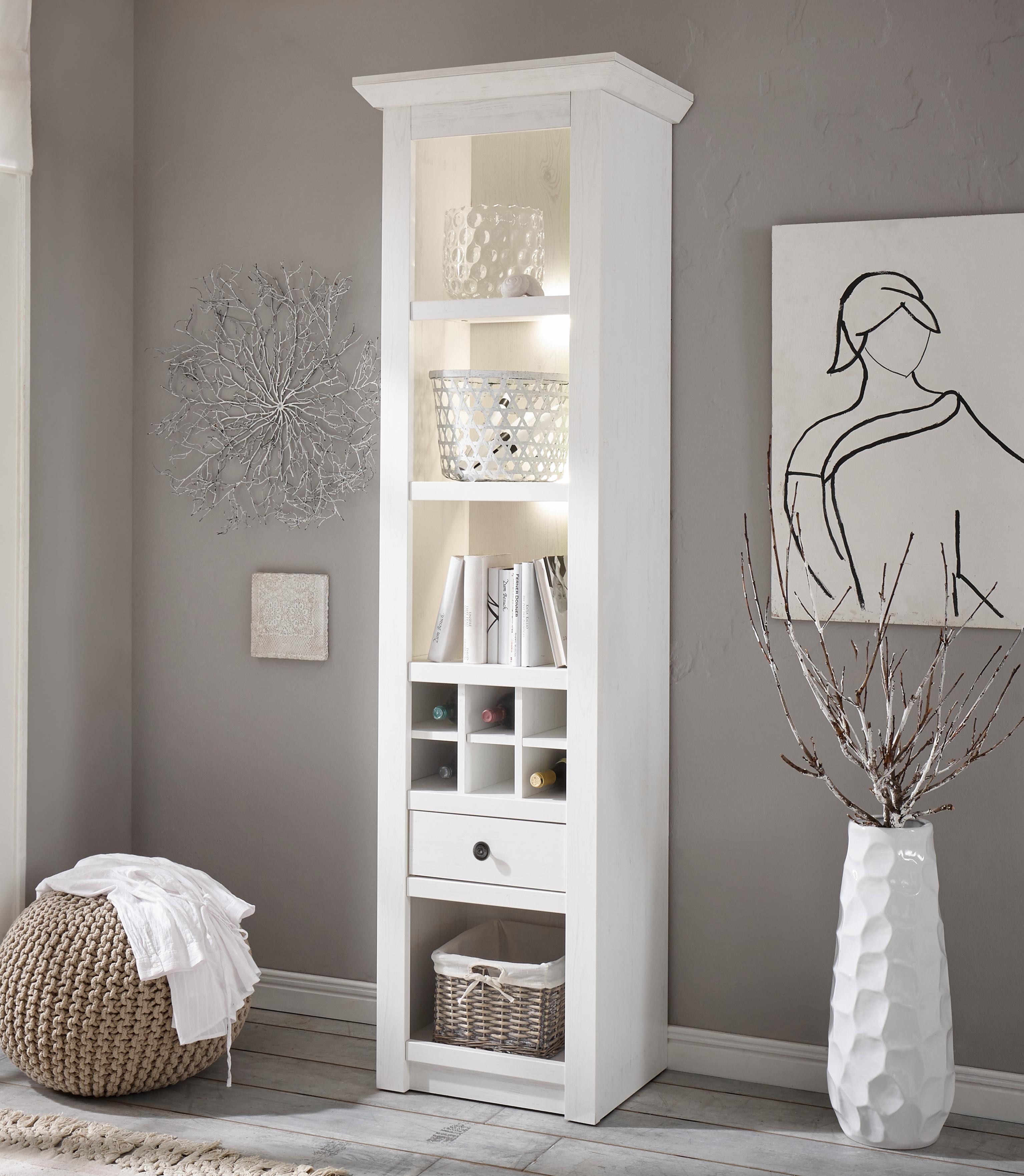 Standregal HOME AFFAIRE "California", weiß (pinie weiß), B:58cm H:207cm T:45cm, FSC-zertifizierter Holzwerkstoff, Regale, Standregal, Höhe 207 cm