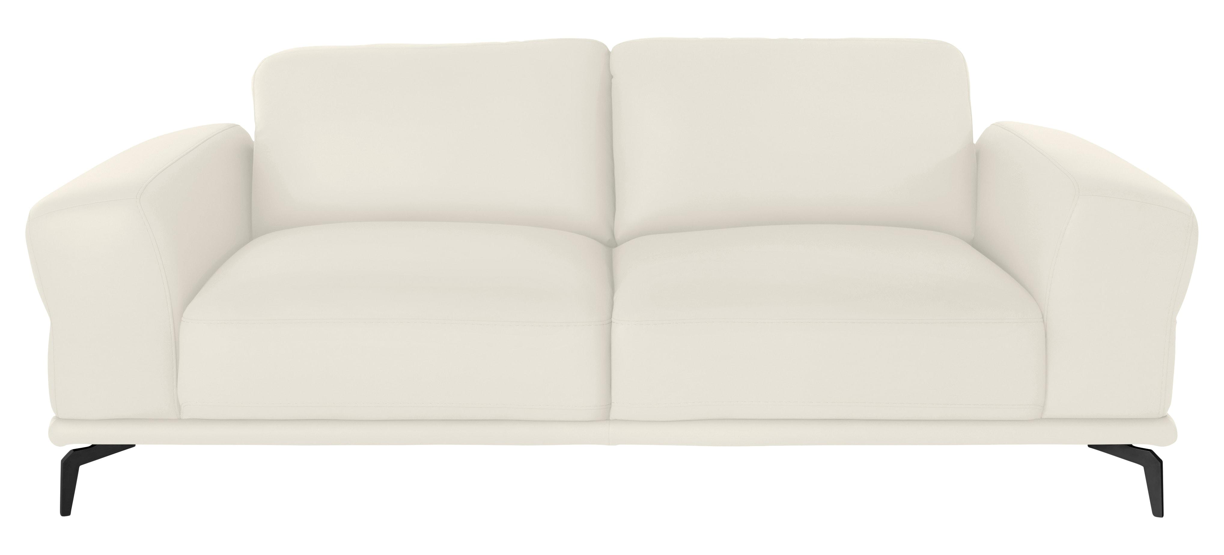 2,5-Sitzer W.SCHILLIG "montanaa", weiß (weiß z59), B:212cm H:78cm T:94cm, Sofas, 2 5-Sitzer, mit Metallfüßen in Schwarz pulverbeschichtet, Breite 212 cm