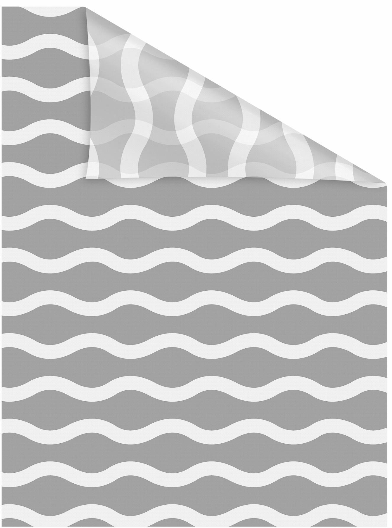 Fensterfolie LICHTBLICK ORIGINAL "Welle" Gr. 4, grau (grau, weiß), B:100cm L:130cm, PVC, Fensterfolien, Fensterfolie, selbstklebend, Sichtschutz