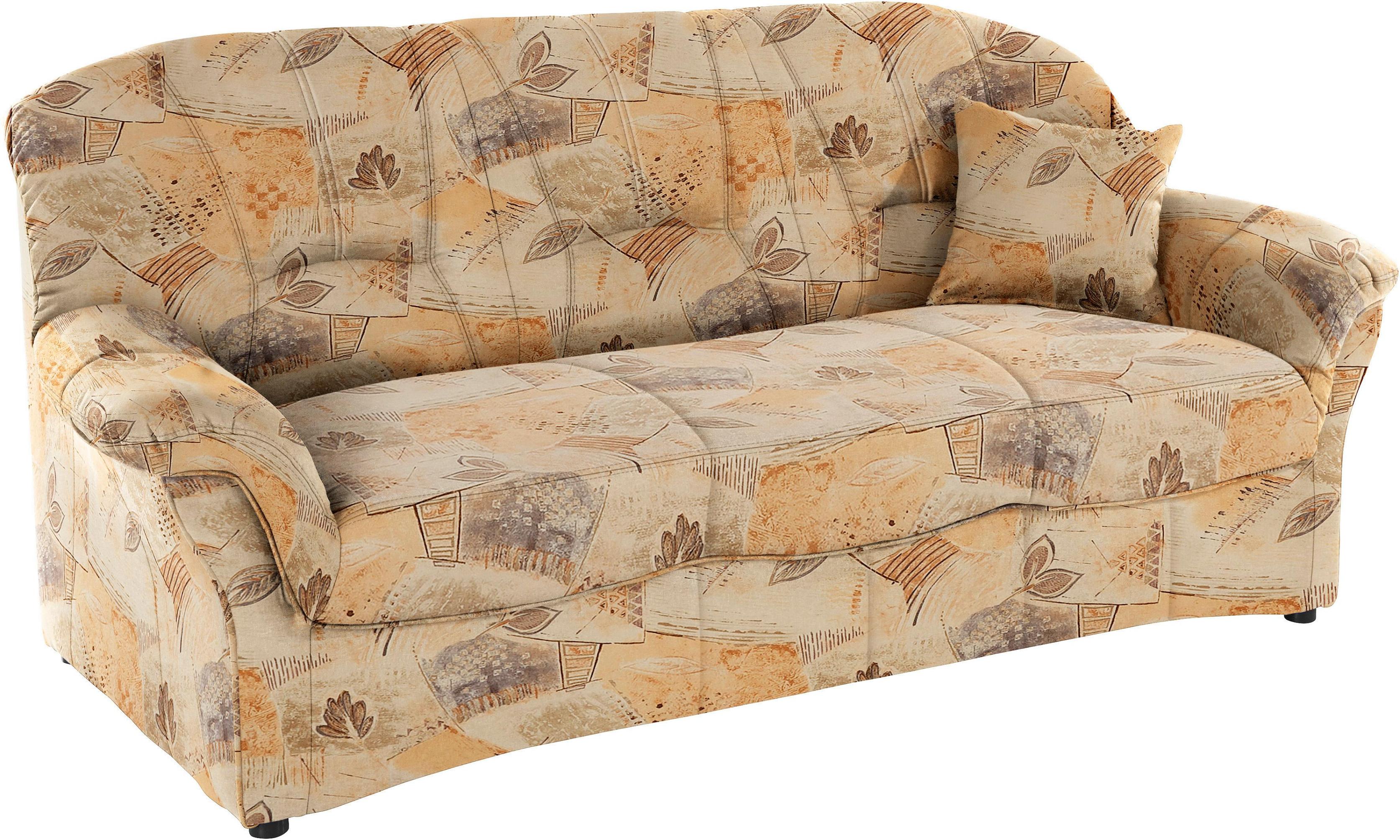 3-Sitzer DOMO COLLECTION "Bahia, bequem und komfortabel, zeitloses & elegantes Sofa", beige, B:200cm H:91cm T:92cm, Luxus-Microfaser (100% Polyester), mit Muster;Struktur (100% Polyester), Sofas, 3-Sitzer, inklusive Federkern