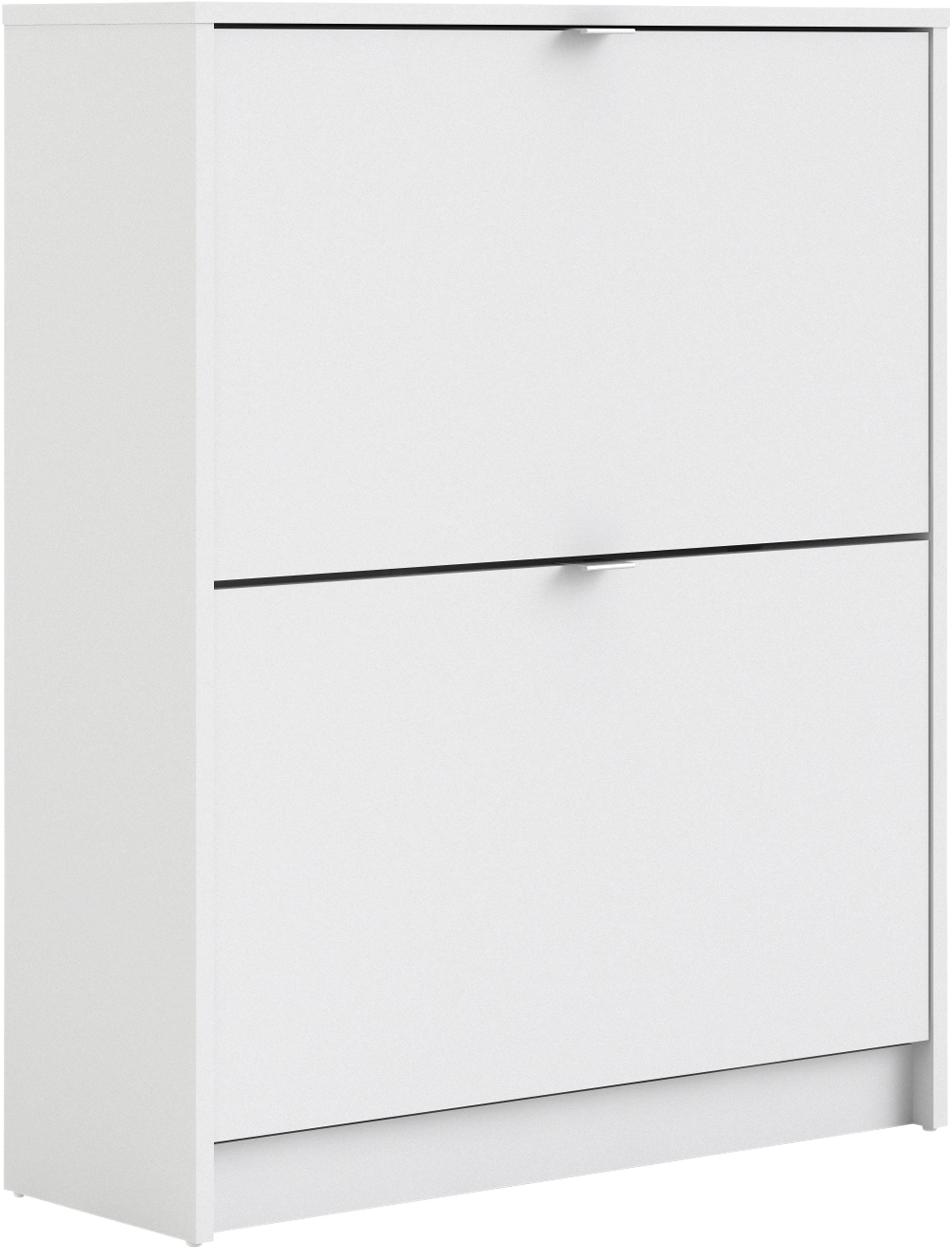 Schuhschrank INOSIGN "Shoes Schuhaufbewahrung, Schuhkommode, Schuhregal", weiß, B:70,3cm H:85,2cm T:24,05cm, FSC-zertifizierter Holzwerkstoff, Schränke, Schuhschrank, mit zwei Klappen, 2 Böden, Höhe 85 cm, ca. 12 Paar Schuhe