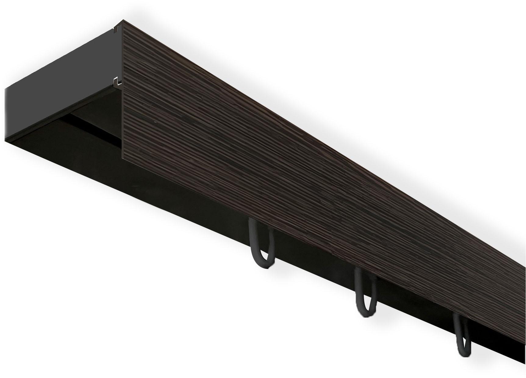 Gardinenschiene SN DECO GROUP "Vorhangschiene SH mit Blende" Gr. 3, schwarz (schwarz, wengefarben), L:180cm T:4,7cm, Kunststoff, Gardinenstangen, Gardinenschiene