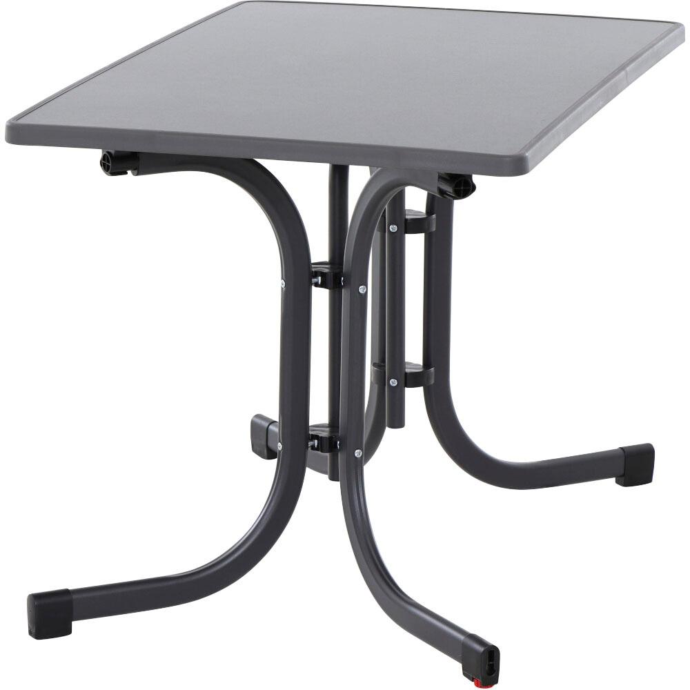 Gartentisch SIENA GARDEN "Paco, TOPSELLER", grau (matt anthrazit, schiefer antik, matt anthrazit, schiefer antik), B:70cm H:71cm T:110cm, Stahl, Melamin, Tische, Gartentisch, BxTxH: 70x110x71 cm, Stahl / Melamin, matt-anthrazit, klappbar