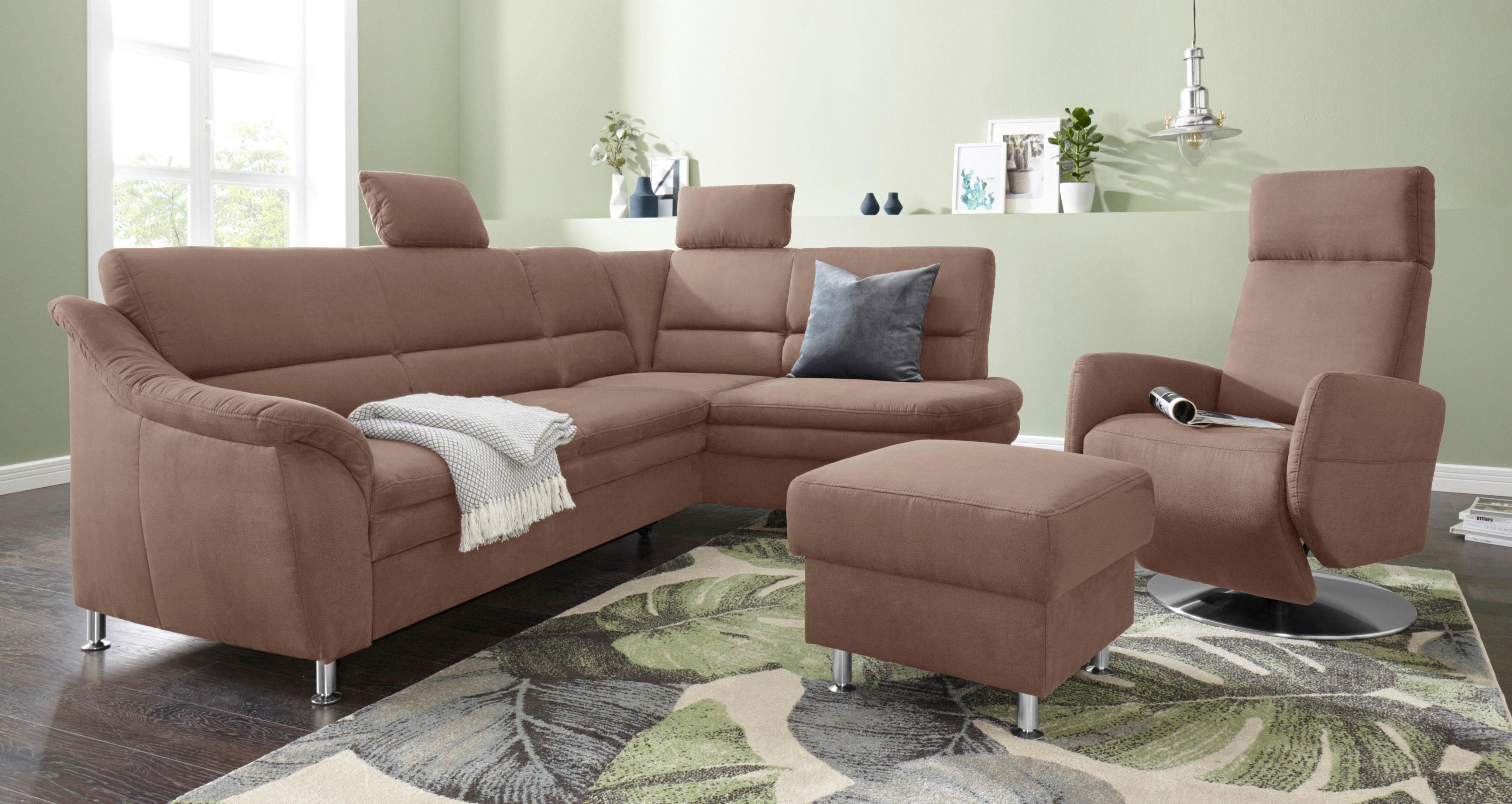 Hocker SIT & MORE "Cardoso", braun, B:58cm H:47cm T:58cm, Luxus-Microfaser (90% Polyester, 10% Polyamid);Flachgewebe (100% Polyester);Struktur (100% Polyester), Hocker, Hocker