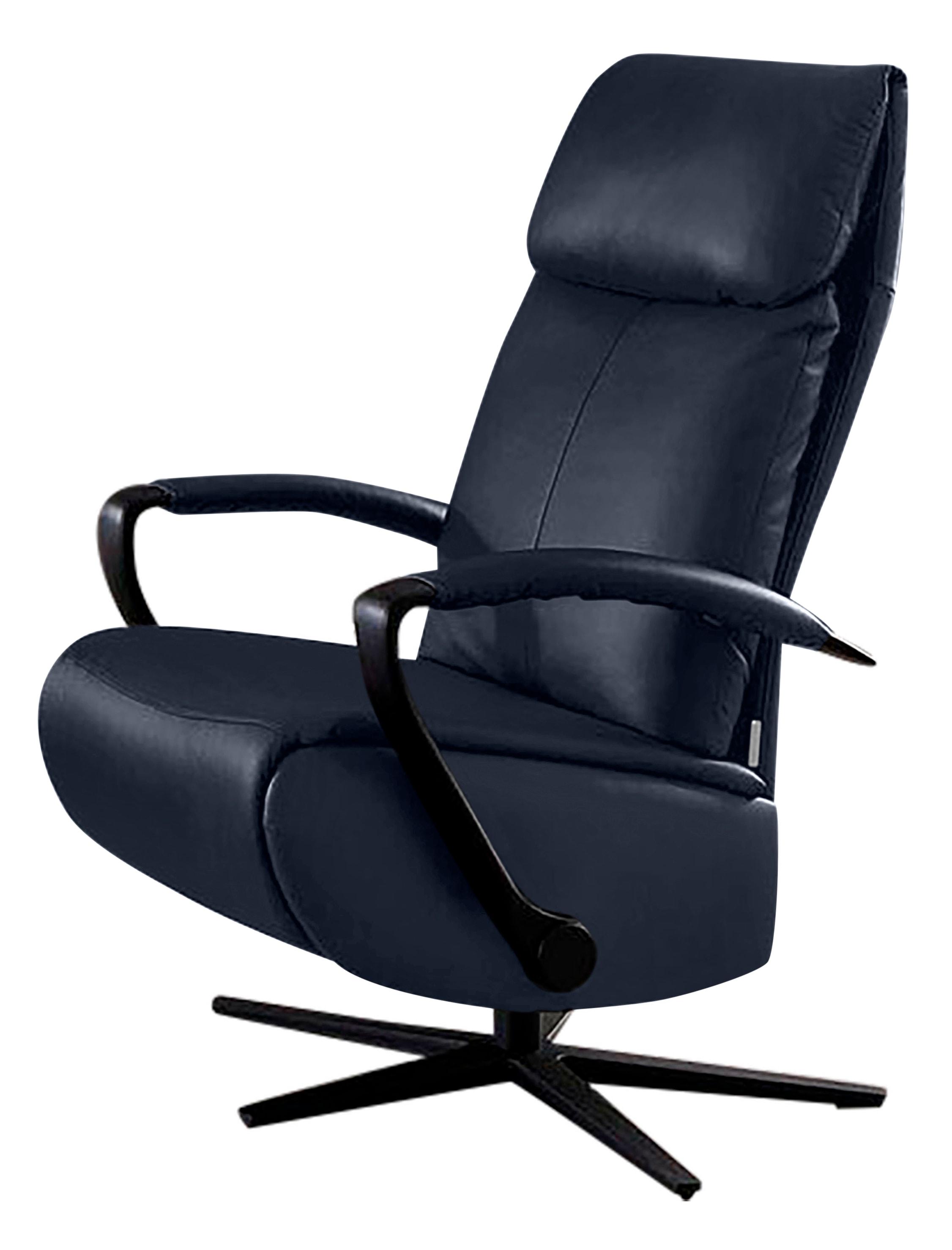 Relaxsessel W.SCHILLIG "rumbaa", blau (blau z59), B:68cm H:113cm T:83cm, Longlife Xtra-Leder Z59: Glattleder mit modischer Prägung. Hautstärke 0, 9 - 1, 1 mm, Sessel, Relaxsessel, wahlweise mit Doppelmotor, in Größen S, M & L, mit 5-Sternfuß