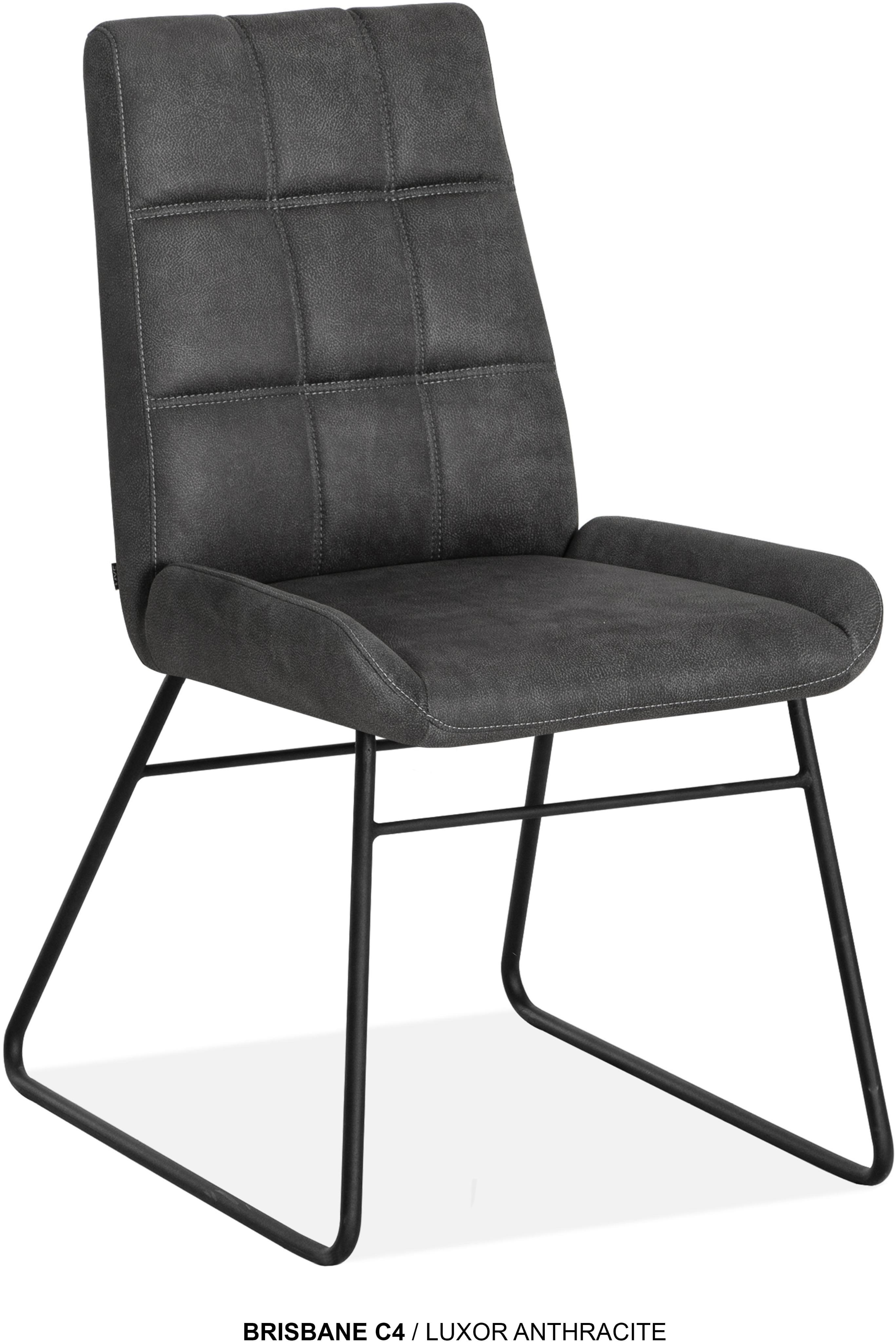 Esszimmerstuhl OMG DESIGN "Brisbane", anthrazit, schwarz, anthrazit, B:51cm H:93cm T:61,5cm, Polyester, Stühle, Esszimmerstuhl, Esszimmerstuhl, pflegeleichter Bezug