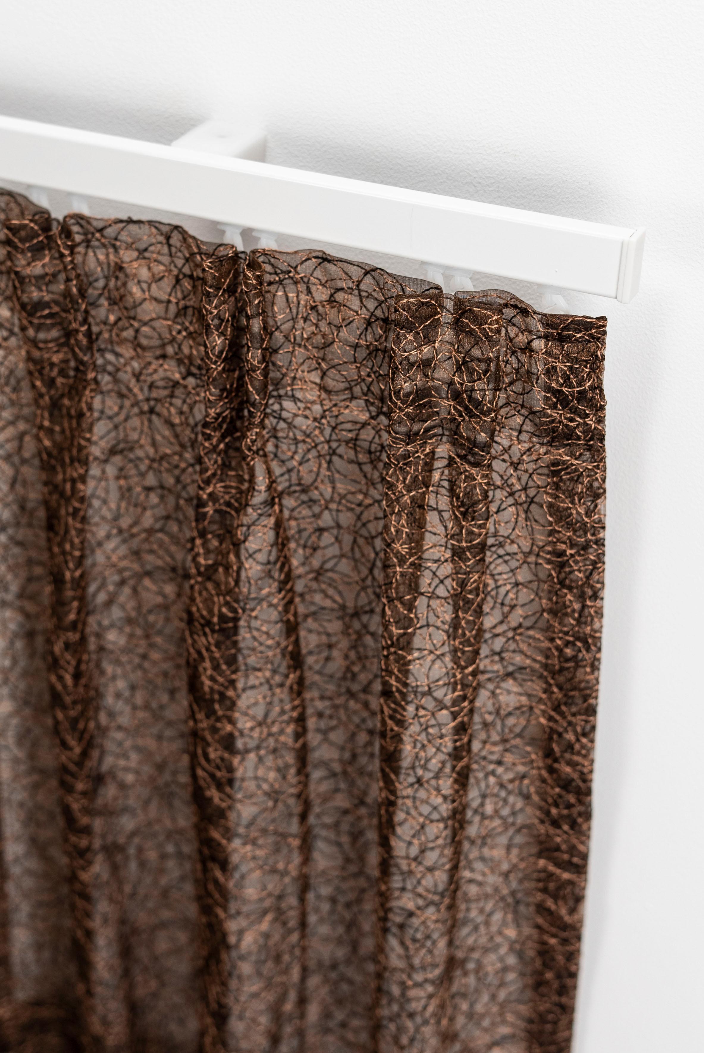 Gardinenschiene GARESA "Bilder- oder Aluminiumschiene", weiß, L:260cm, Gardinenstangen, Gardinenschiene, Aluminiumprofil, Wandmontage, Deckenmontage, verlängerbar, Endkappe