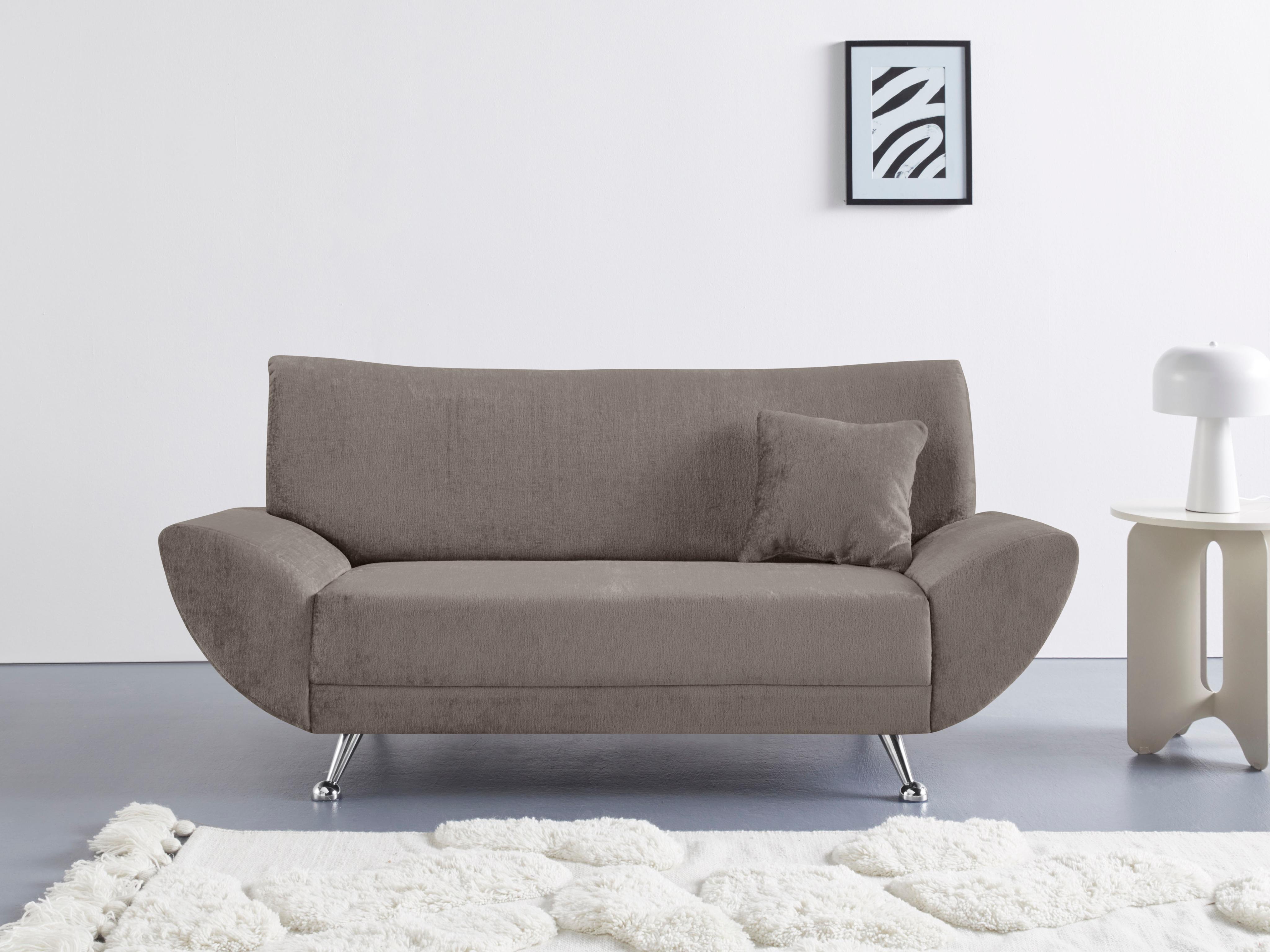 2-Sitzer HOME AFFAIRE "Saltare, elegant und komfortabel, toller Designfuß", braun (dunkelbraun), B:174cm H:78cm T:82cm, Kunstleder SOFTLUX;Luxus-Microfaser ALCAZAR (100% Polyester);Feinstruktur (100% Polyester), Sofas, 2-Sitzer