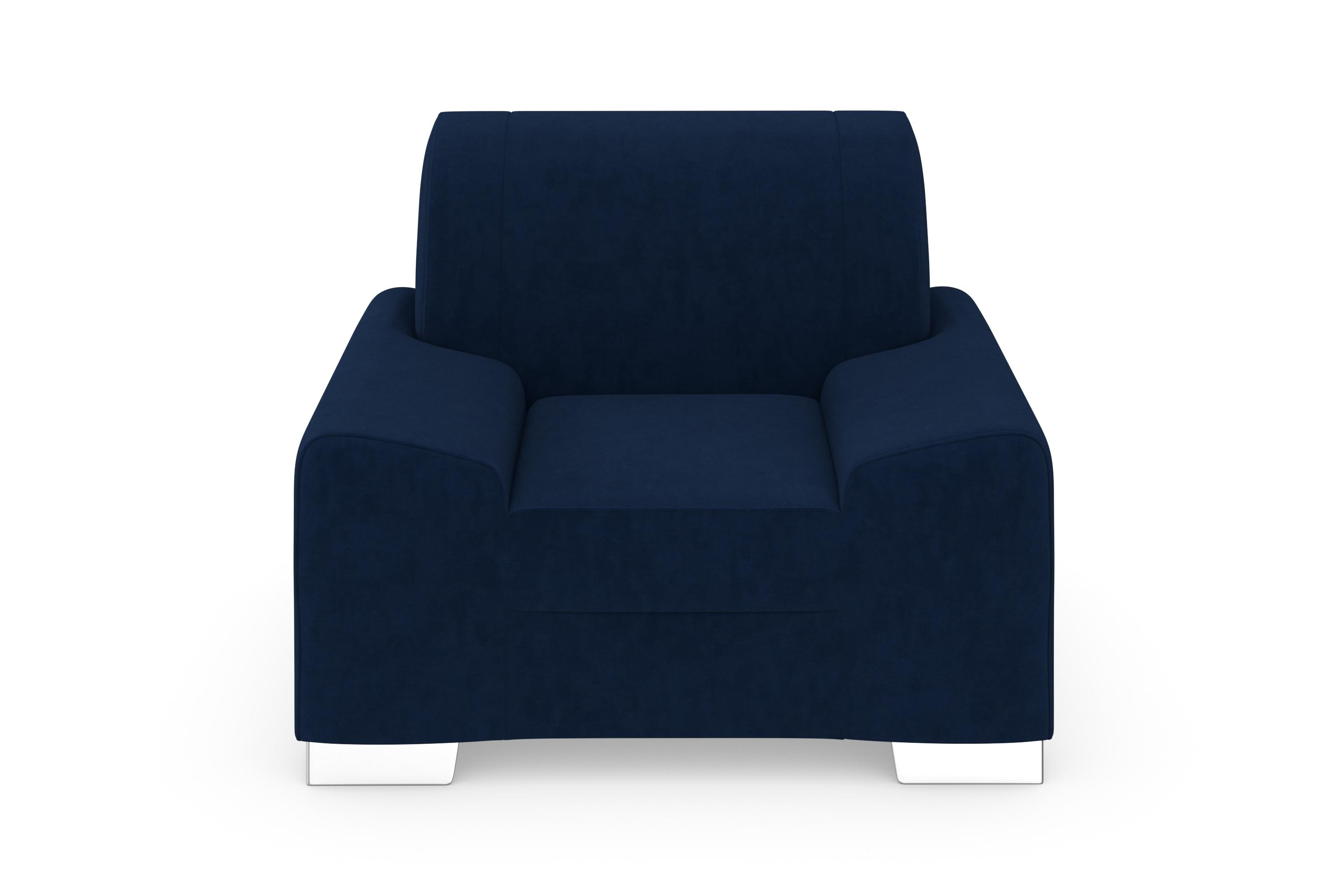 Sessel DOMO COLLECTION "Anzio", blau (marine), B:114cm H:85cm T:93cm, Sessel, Sessel, wahlweise mit Federkern