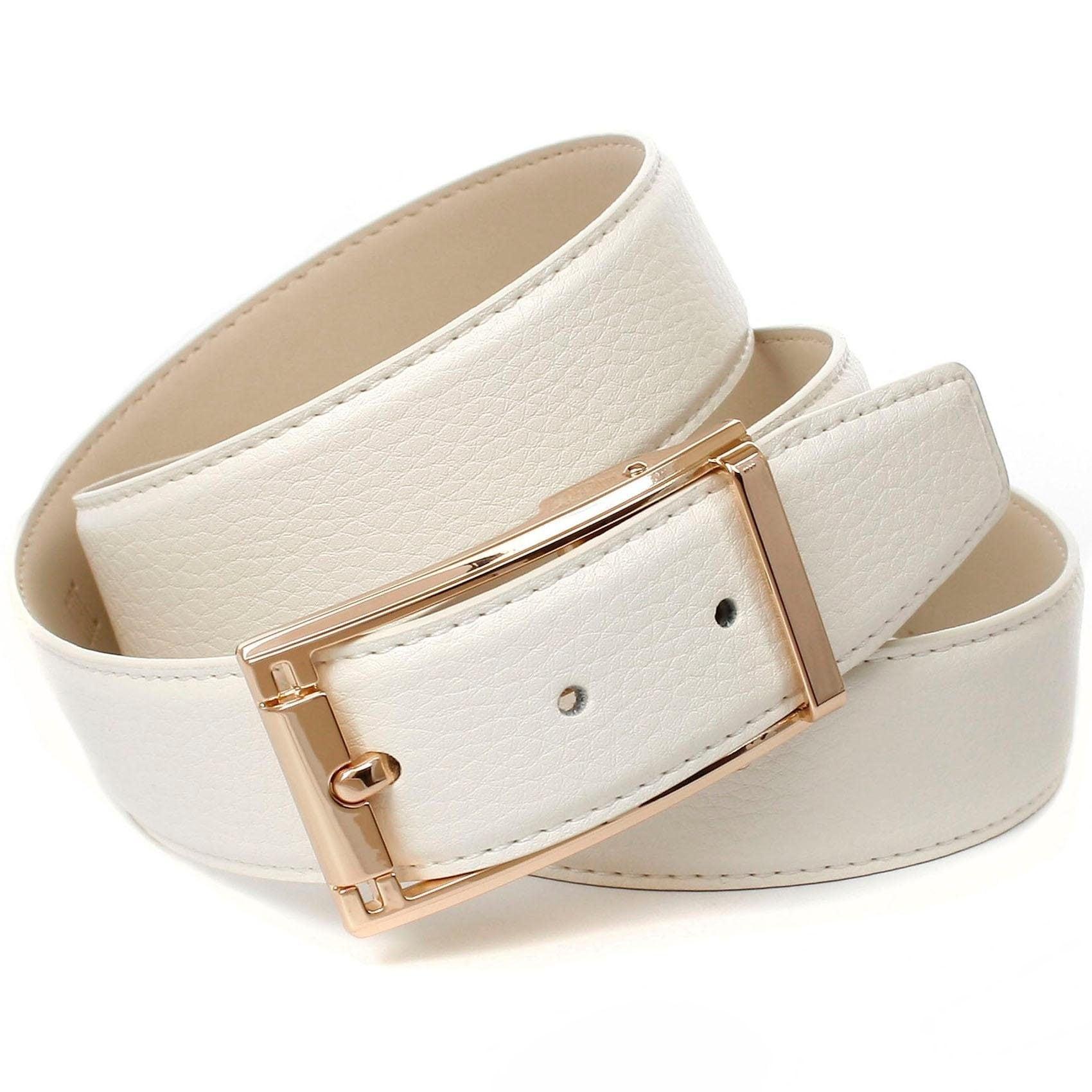 Ledergürtel ANTHONI CROWN, Damen, Gr. 80, weiß, Leder, unifarben, Gürtel Ledergürtel, im klassischen Design, schlichte elegante Gürtelschließe