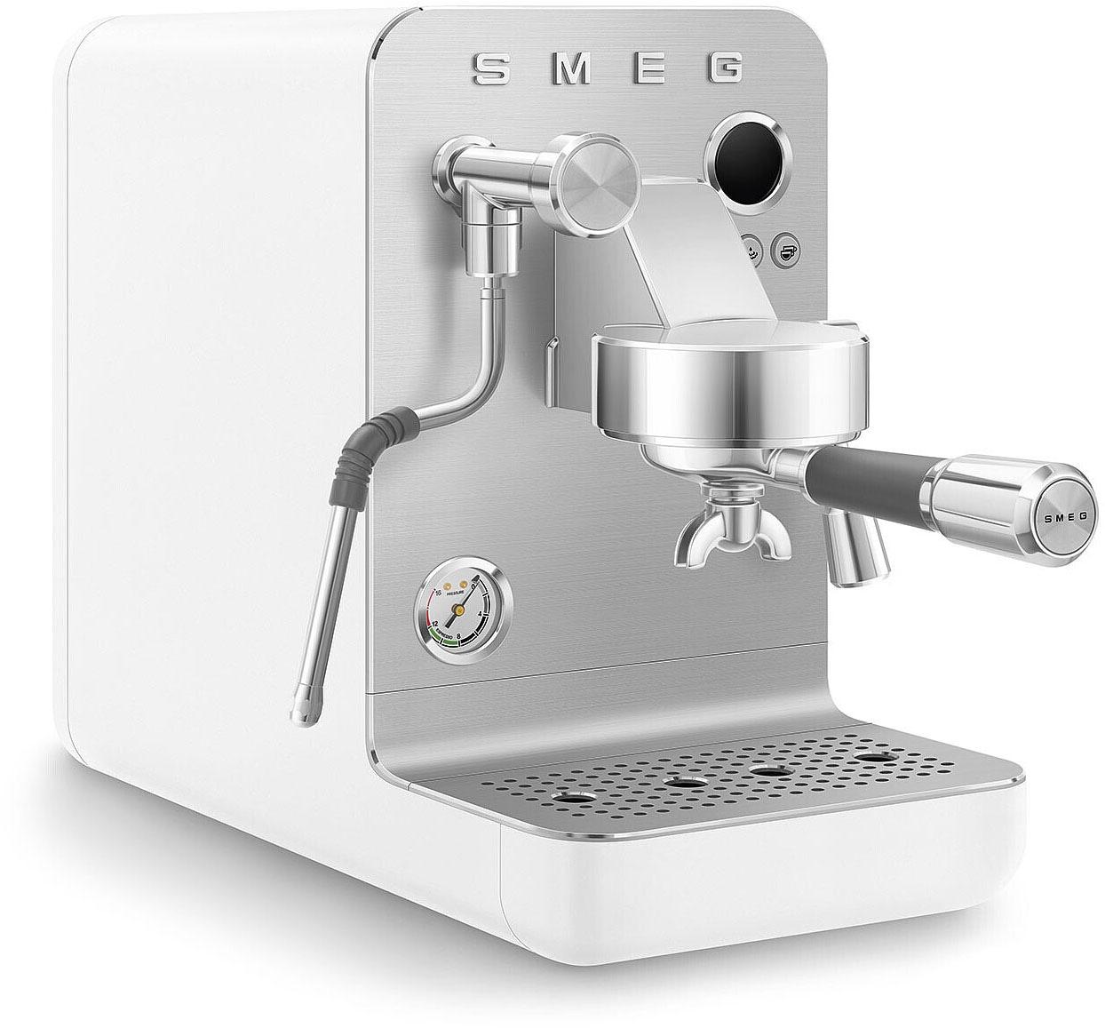 SMEG Espressomaschine "EMC02EGMEU", weiß (weiß, matt), B:28,8cm H:54,5cm T:55,5cm, Kaffeemaschinen, Mini Pro, Espressomaschine