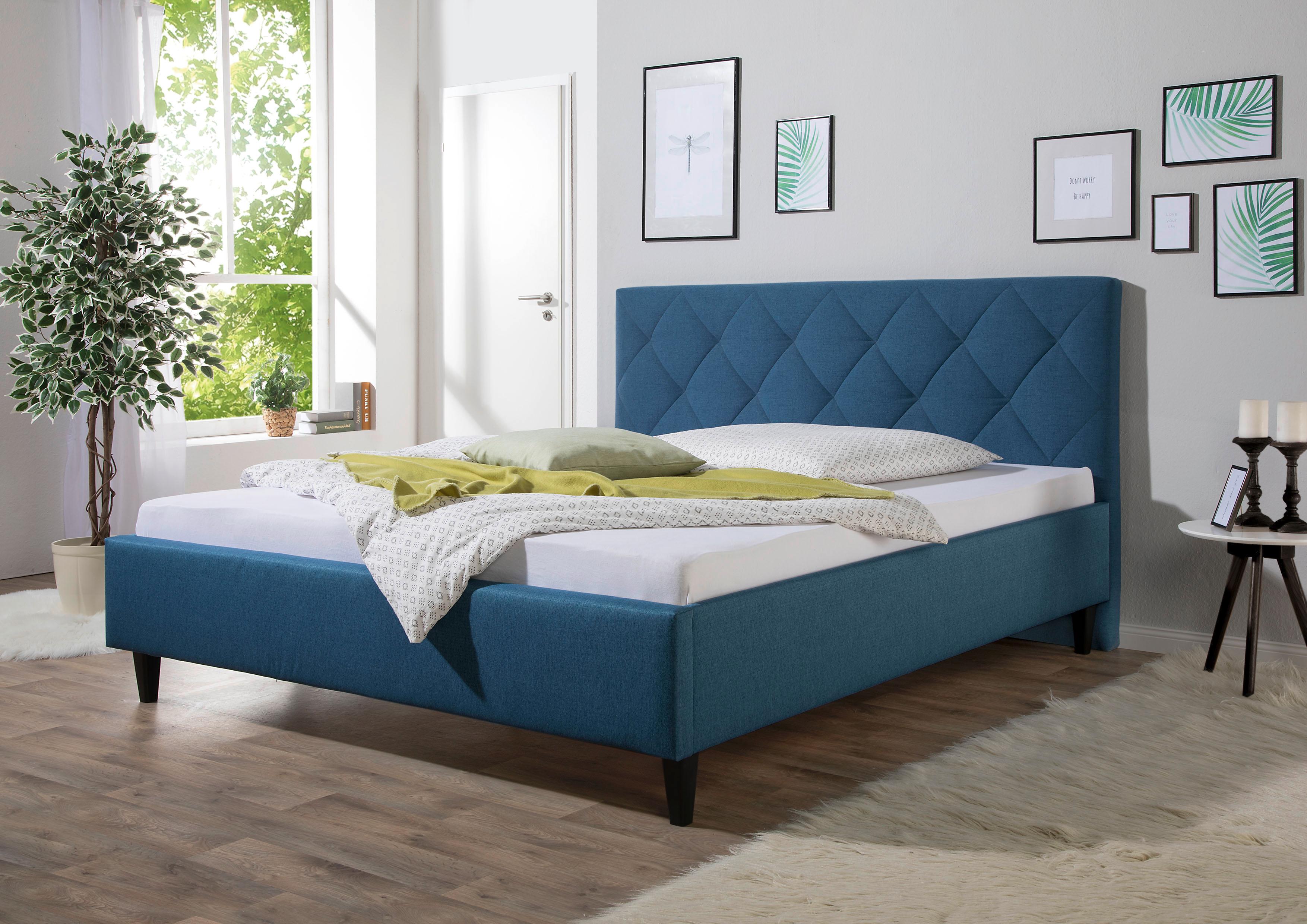 Polsterbett MAINTAL "Rexburg", blau, B:167cm H:107cm L:212cm, Betten, Polsterbett, Bettseiten zerlegt, ohne Bettkasten