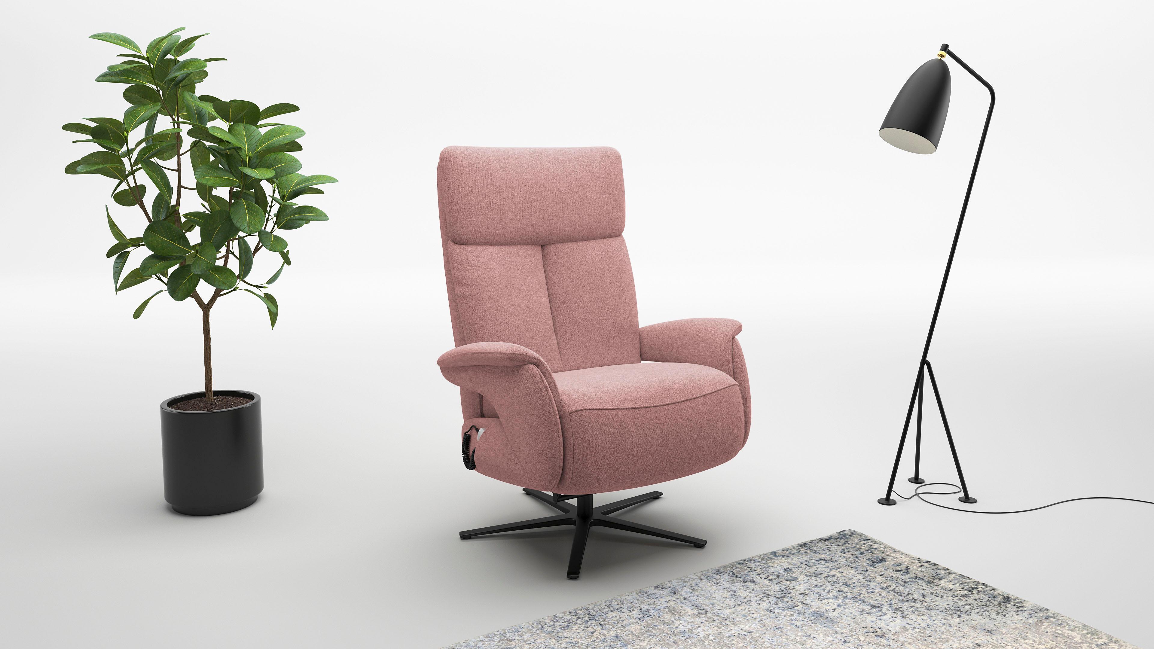TV-Sessel SIT & MORE "Triple Seven Xtra large, bis 200kg belastbar, mit Herz-Waage Funktion", rosa (rose), B:86cm H:113cm T:86cm, 95%Polyester 5%Polyamid, Sessel, TV-Sessel, inkl. Kopfteil- & Drehfunktion, wahlweise mit Akku und Aufstehhilfe