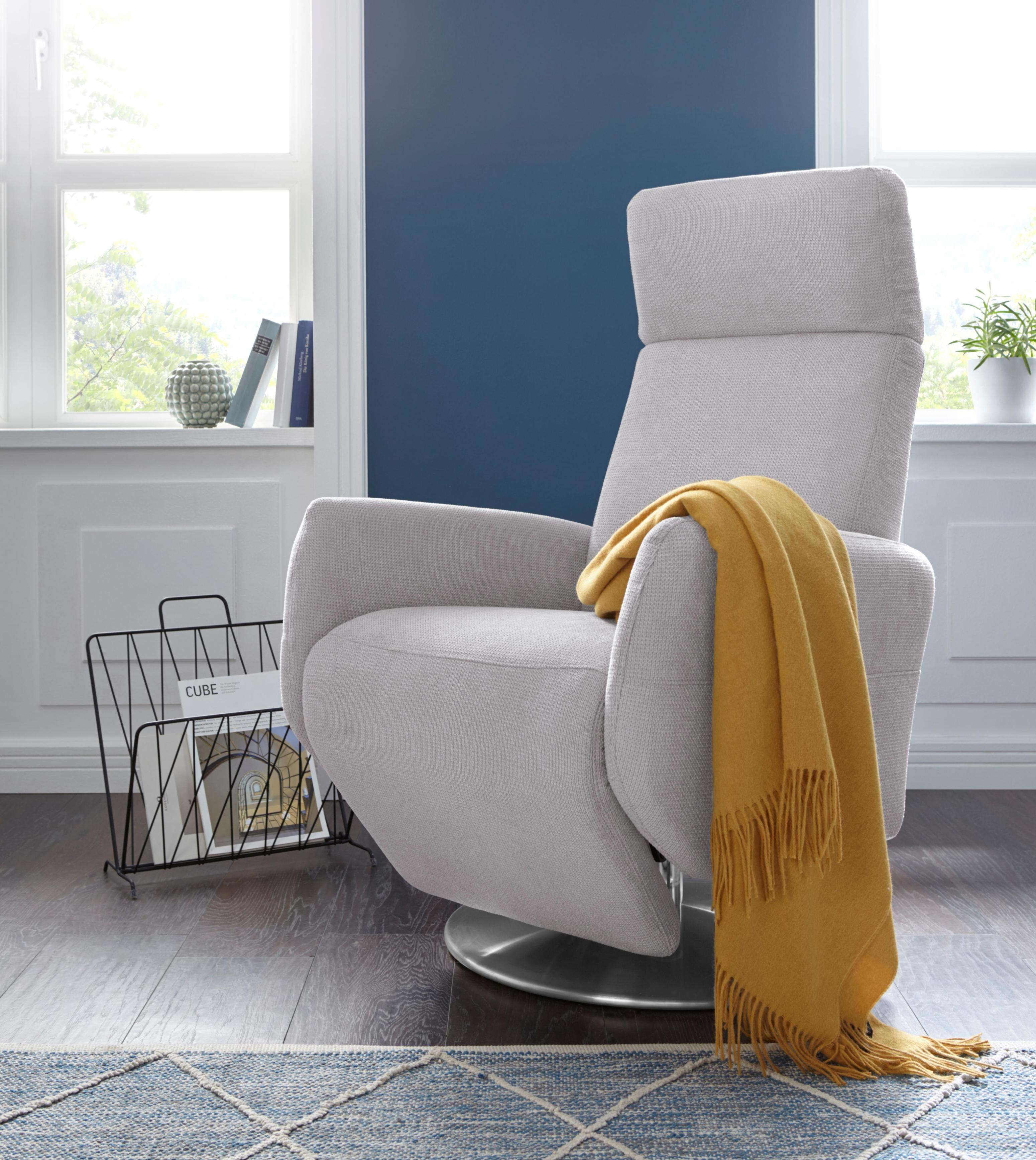 TV-Sessel SIT & MORE "Kobra", silber, B:71cm H:110cm T:82cm, Luxus-Microfaser (90% Polyester, 10% Polyamid);Flachgewebe (100% Polyester);Struktur (100% Polyester), Sessel, TV-Sessel