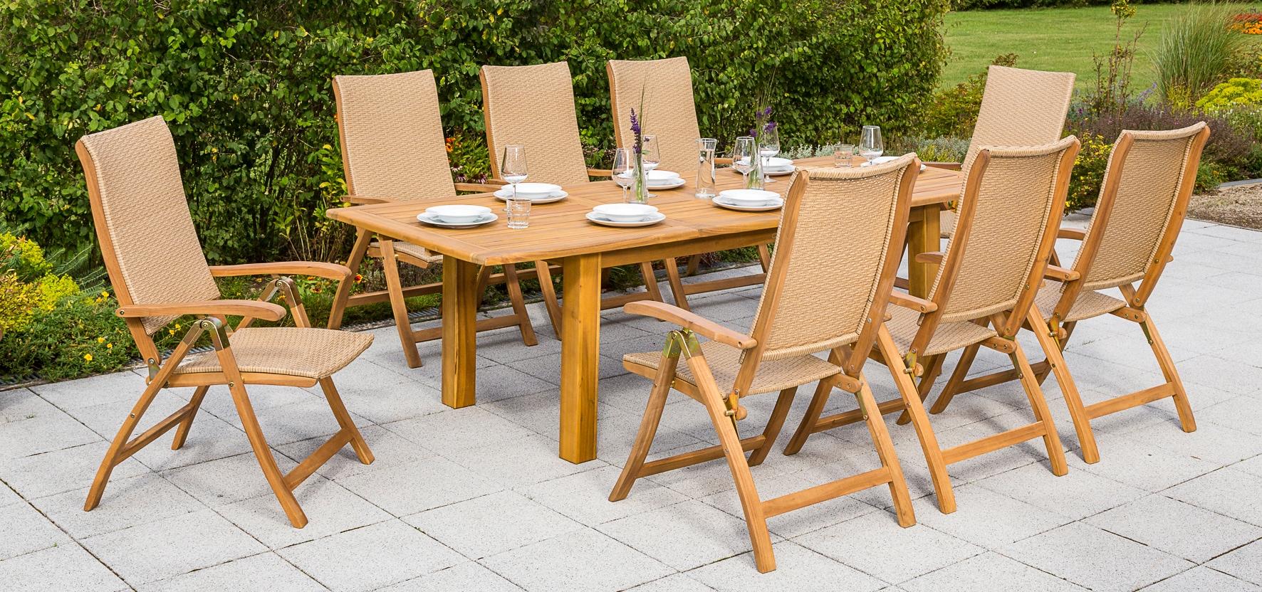Garten-Essgruppe MERXX "Capri", beige (naturfarben), Sitzmöbel-Sets, Garten-Essgruppe
