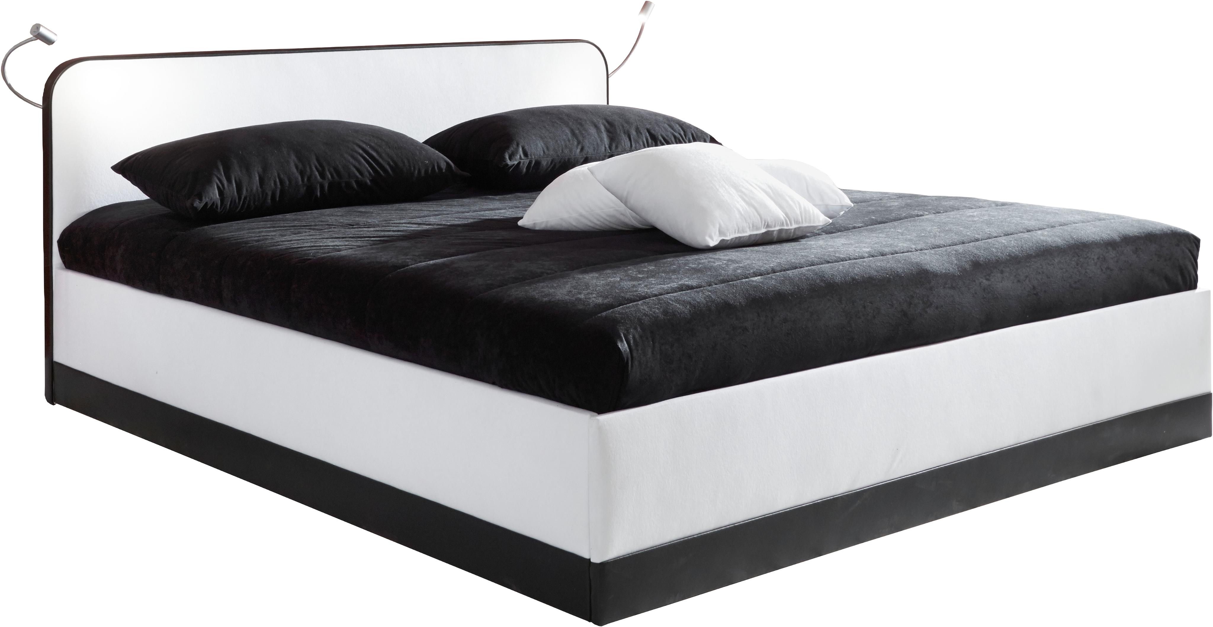 Bett, weiß, neutral, B:190cm L:210cm, Bezug 100% Polyester/ Absetzung Kunstleder 100% PU- pflegeleicht, Polsterung: Polsterwatte, Material Gestell: gepolsterter Holzwerkstoff, , WESTFALIA SCHLAFKOMFORT, Betten, Bett