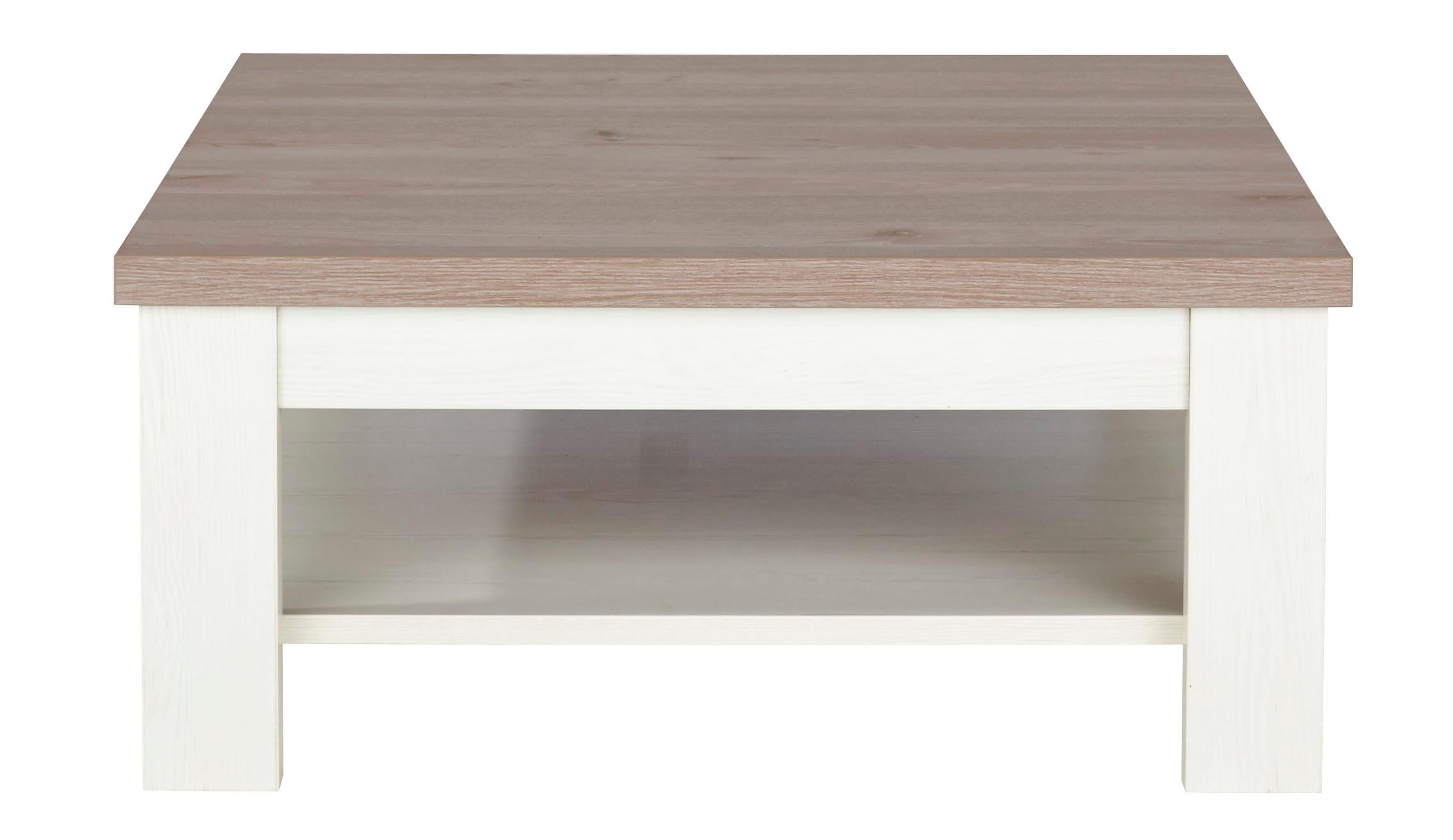 Couchtisch "York", weiß (weiß, weiß, eiche nelson), B:110cm H:40cm T:70cm, SET ONE BY MUSTERRING, Tische, Couchtisch, Typ 64 und 65, in 3 Farbvarianten, mit Ablage, zwei Größen