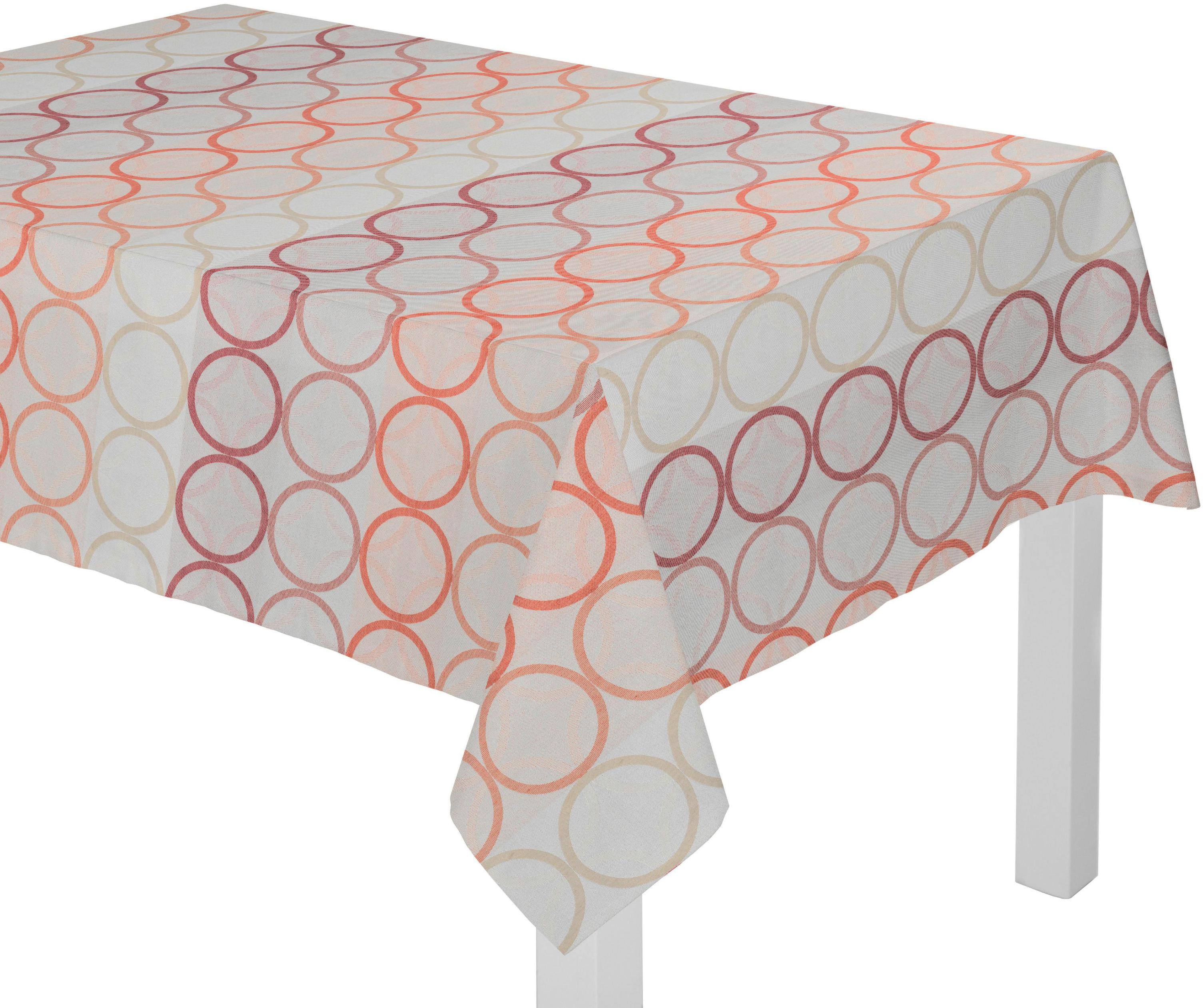 Tischdecke WIRTH "ZIRBELLO" Gr. 5, orange (terrakotta), B:130cm L:220cm, Baumwolle, Polyester, Tischdecken, Tischdecke