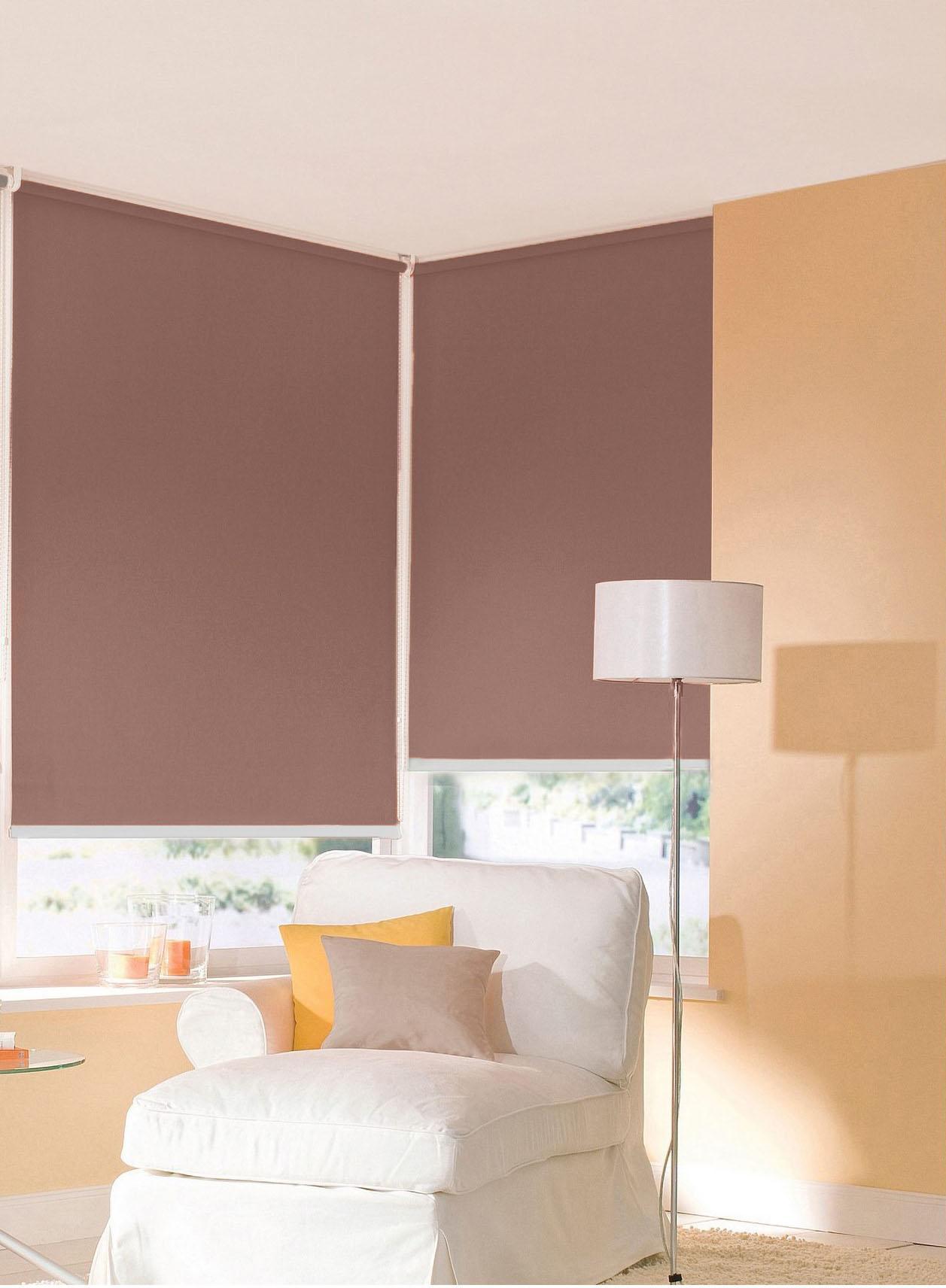 Seitenzugrollo SUNLINES "One size Style uni" Gr. 8, braun (schoko), B:82cm H:180cm, Kunststoff, Metall, Polyester, Rollos, Seitenzugrollo, Made in Germany