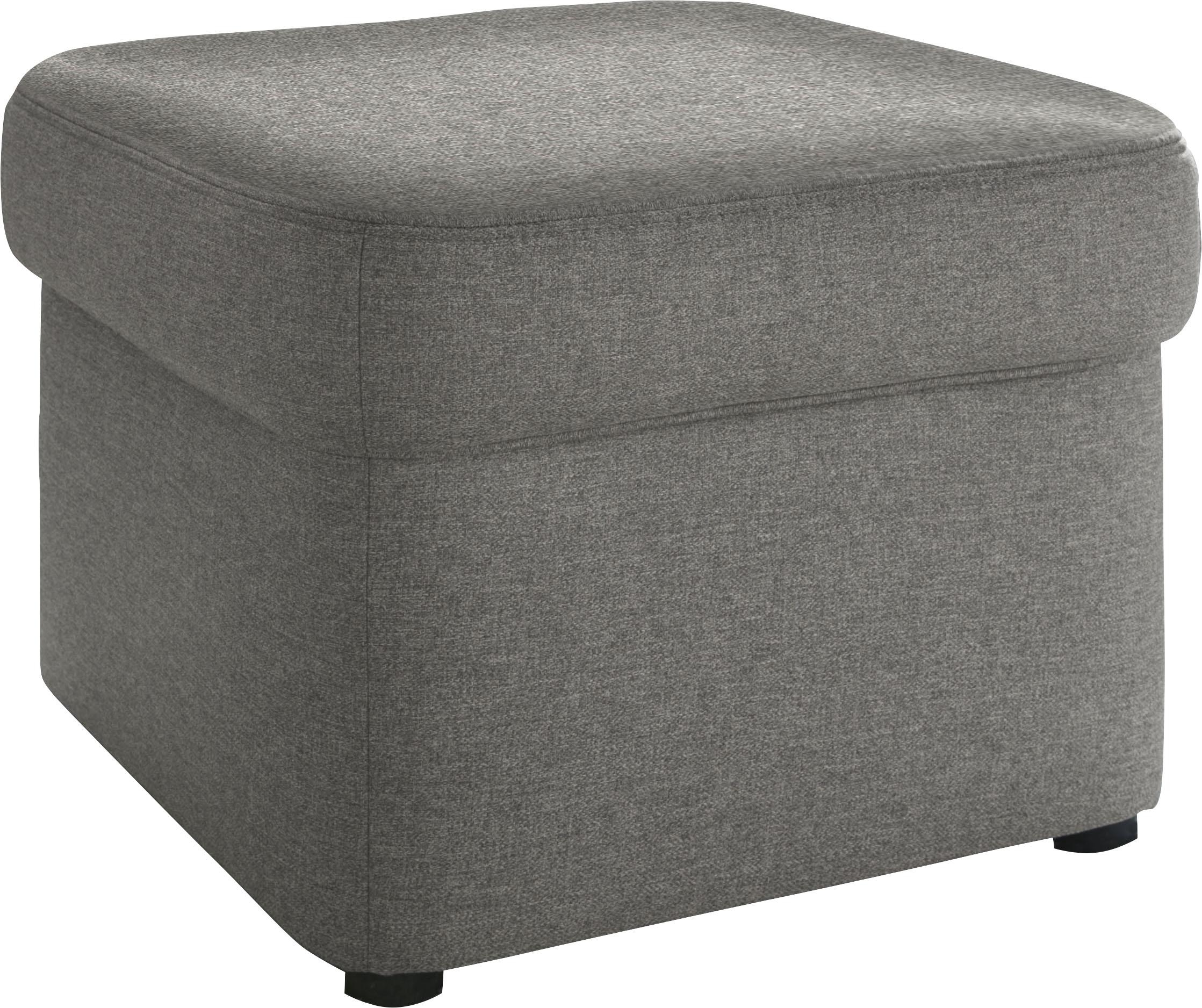 Polsterhocker DOMO COLLECTION "Sarafina", grau (steelgrau), B:61cm H:40cm T:61cm, Microfaser PRIMABELLE (100% Polyester) / Struktur (90% Polyester; 10% Polyacryl);Luxus-Microfaser (92% Polyester, 8% Nylon);Microfaser PRIMABELLE (100% Polyester), Hocker, Polsterhocker