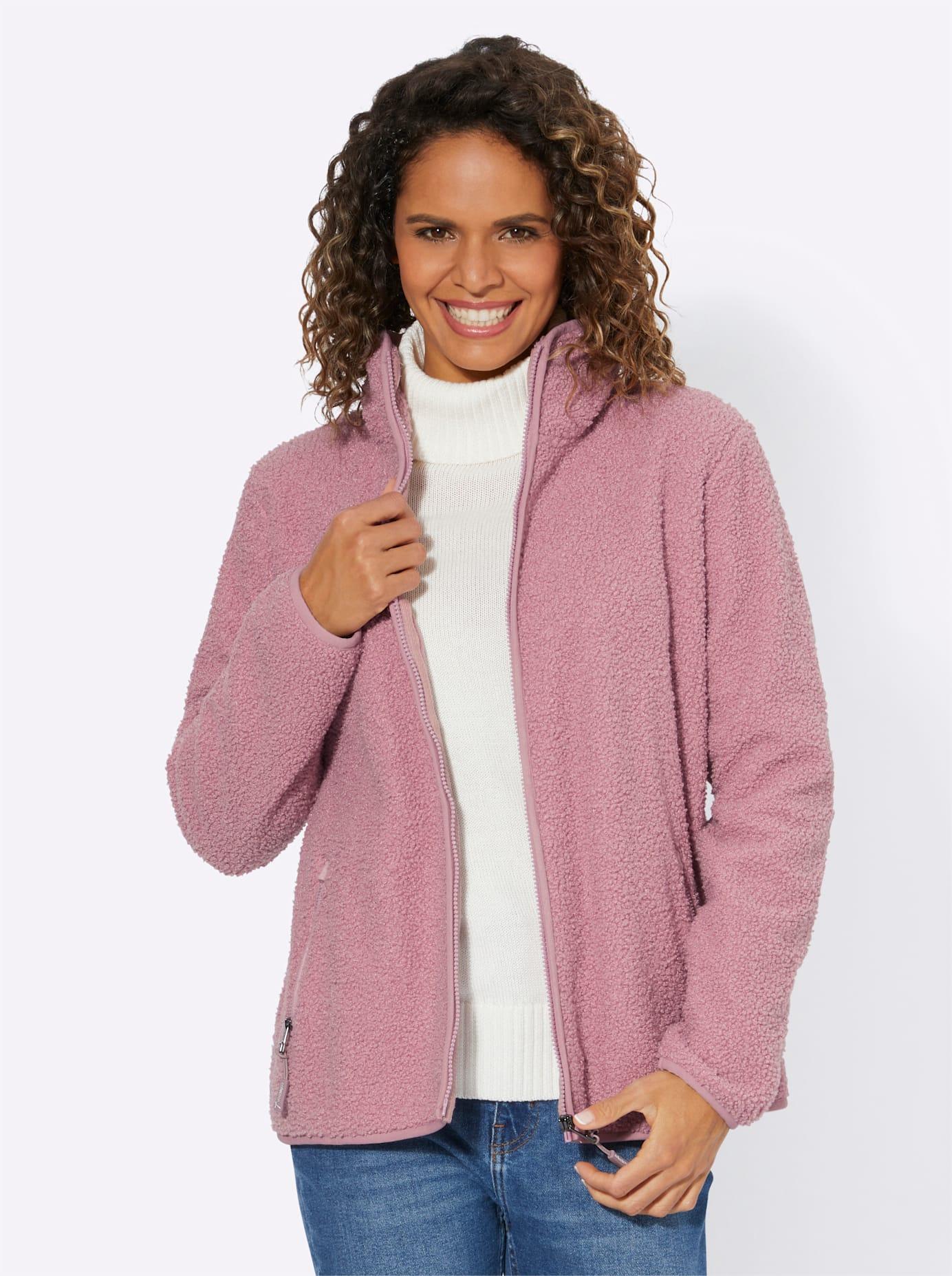 Fleecejacke CASUAL LOOKS, Damen, Gr. 54, lila (mauve), 100% Polyester, unifarben, Jacken Fleecejacke