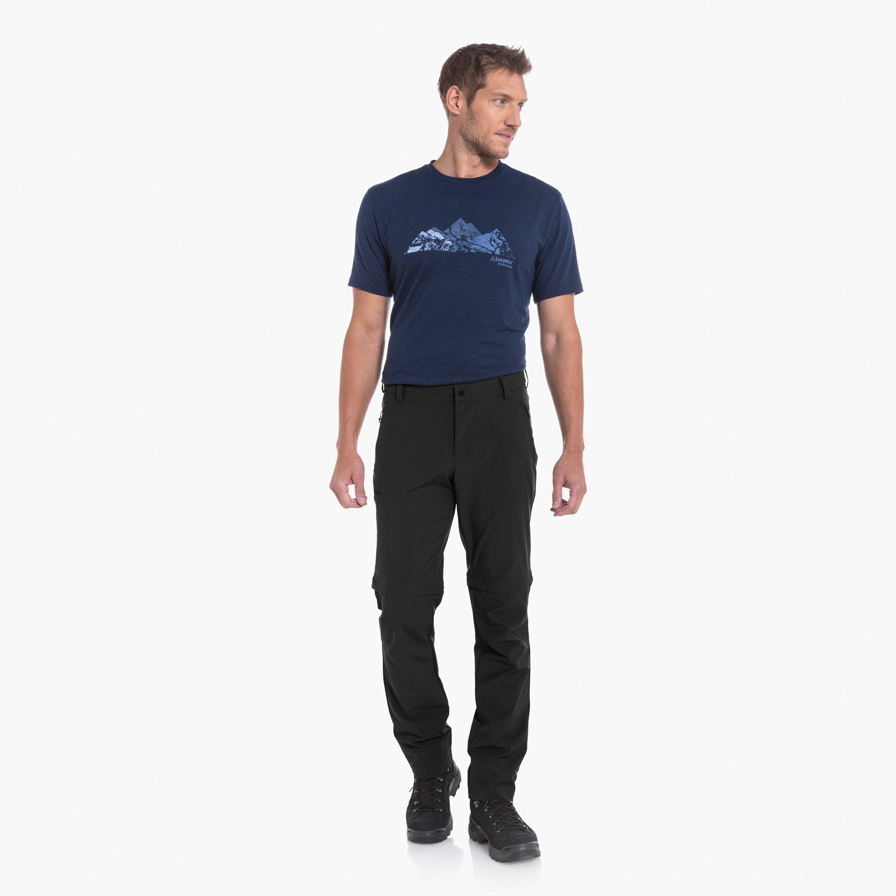 Zip-off-Hose SCHÖFFEL, Herren, Gr. 52, N-Gr, grau (asphalt), Obermaterial: 89% Nylon, 11% Elasthan, Hosen Zip-off-Hose, sportlicher Stil, für vielseitige Outdoor-Aktivitäten