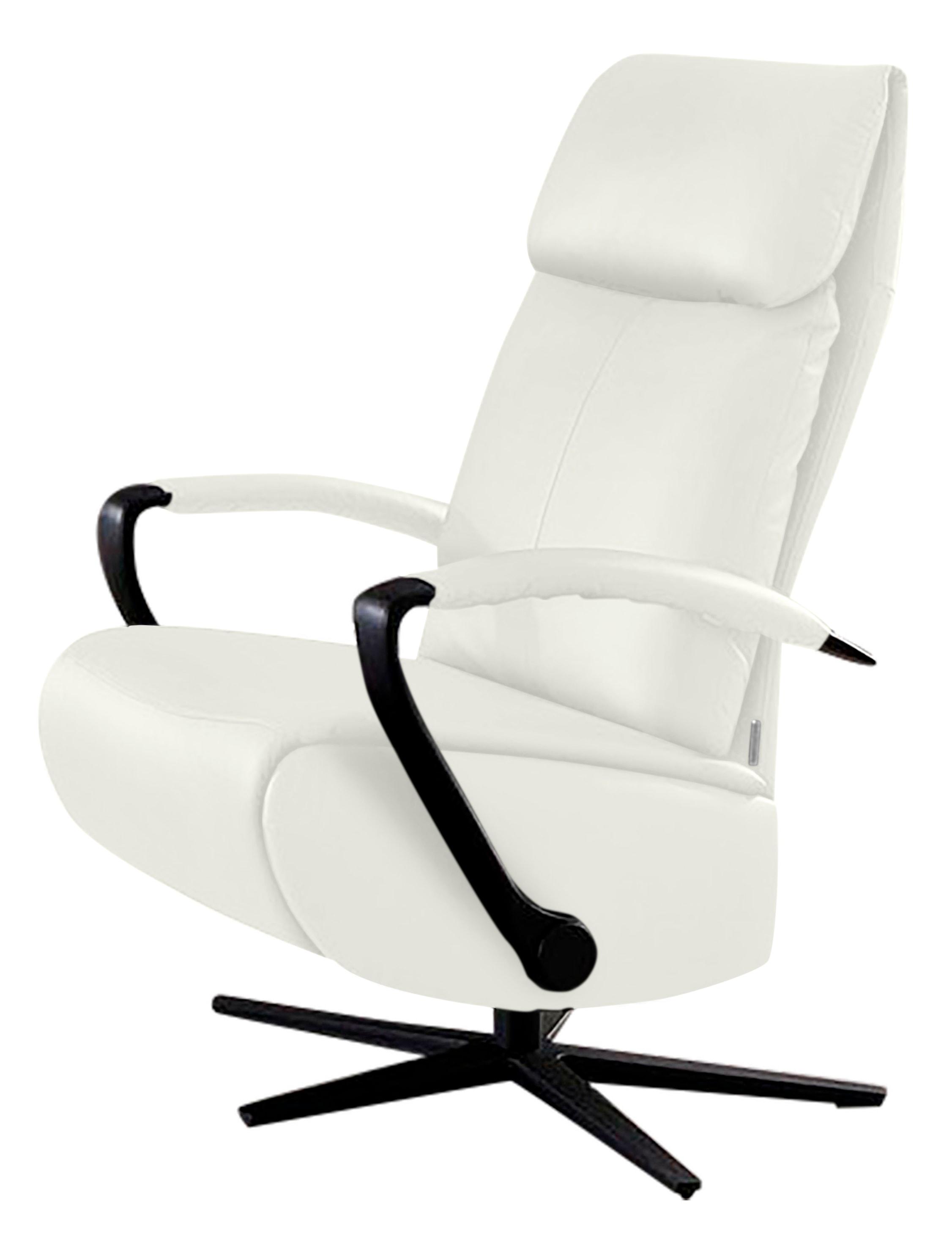Relaxsessel W.SCHILLIG "rumbaa", weiß (weiß z59), B:68cm H:113cm T:83cm, Longlife Xtra-Leder Z59: Glattleder mit modischer Prägung. Hautstärke 0, 9 - 1, 1 mm, Sessel, Relaxsessel, wahlweise mit Doppelmotor, in Größen S, M & L, mit 5-Sternfuß