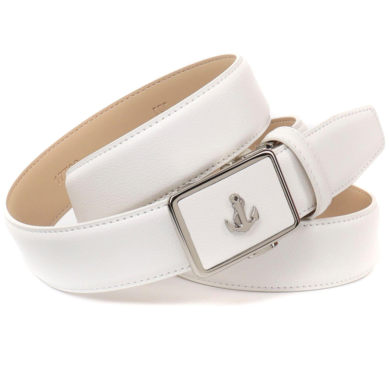 Ledergürtel ANTHONI CROWN, Herren, Gr. 90, weiß, Leder, unifarben, Gürtel Ledergürtel